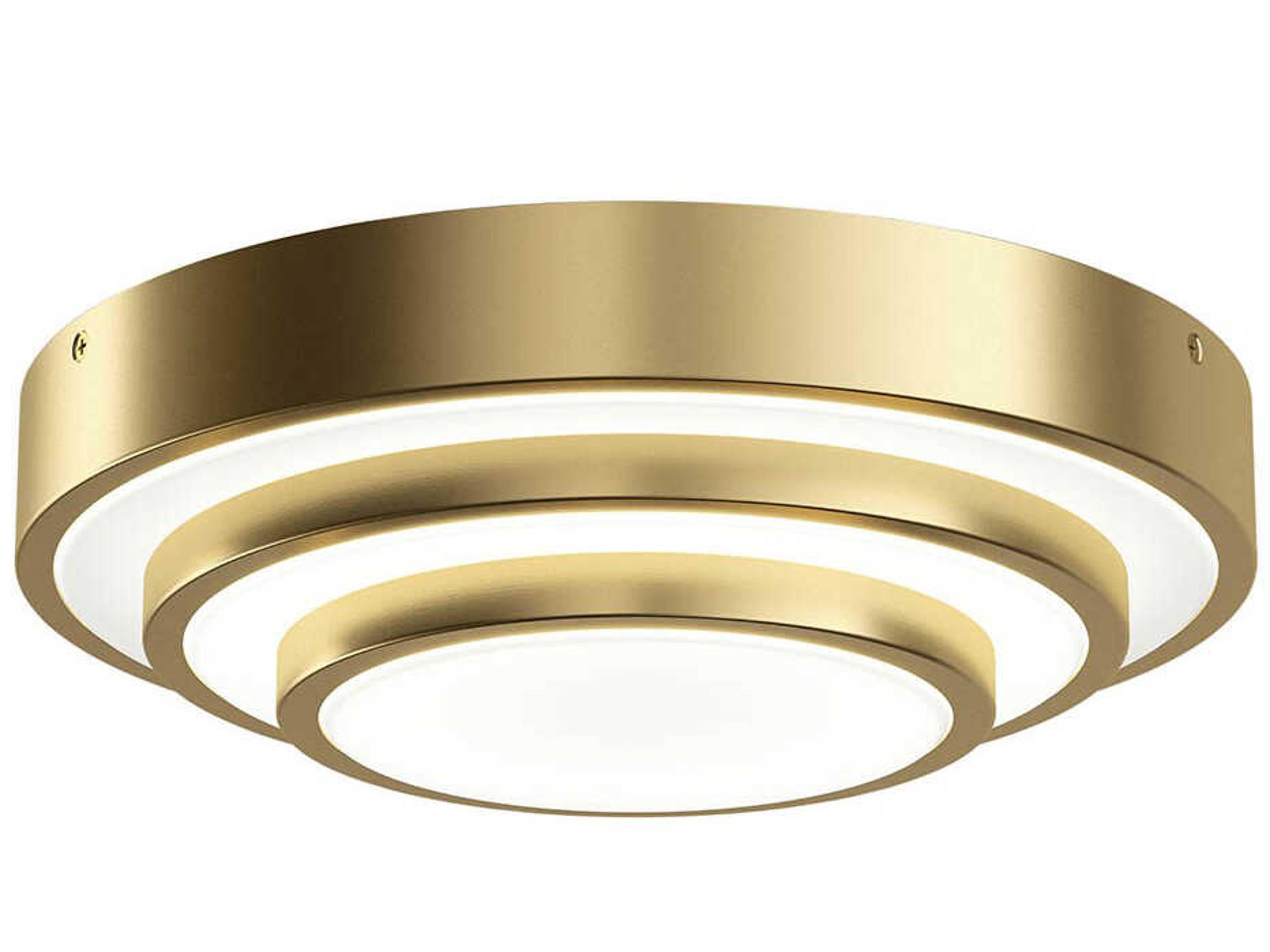 Dombard 1-Light Champagne Gold LED Round Tiered Flush Mount