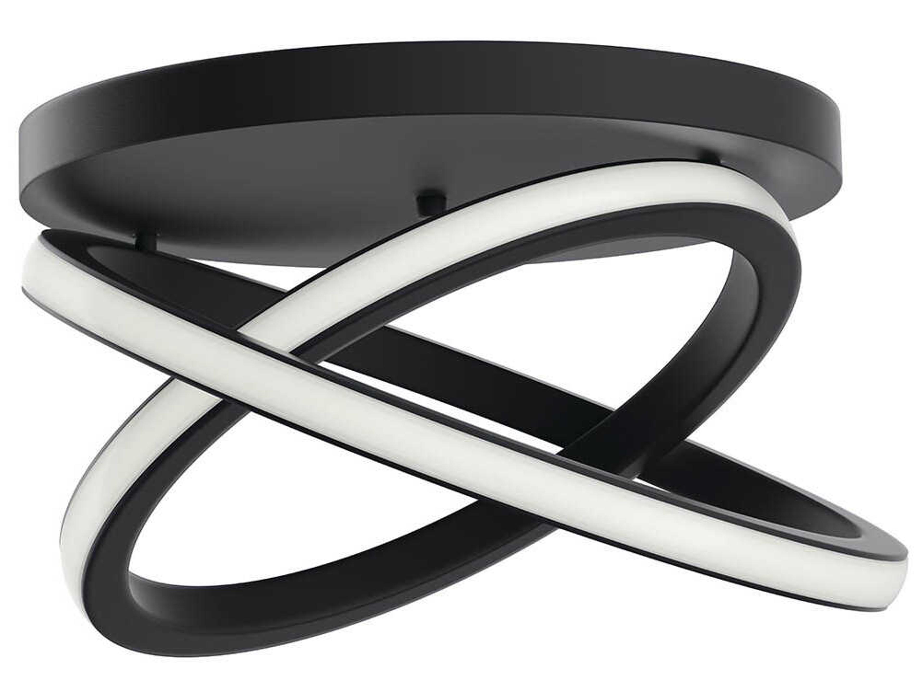 Elan Caputo 2-Light Matte Black LED Flush Mount