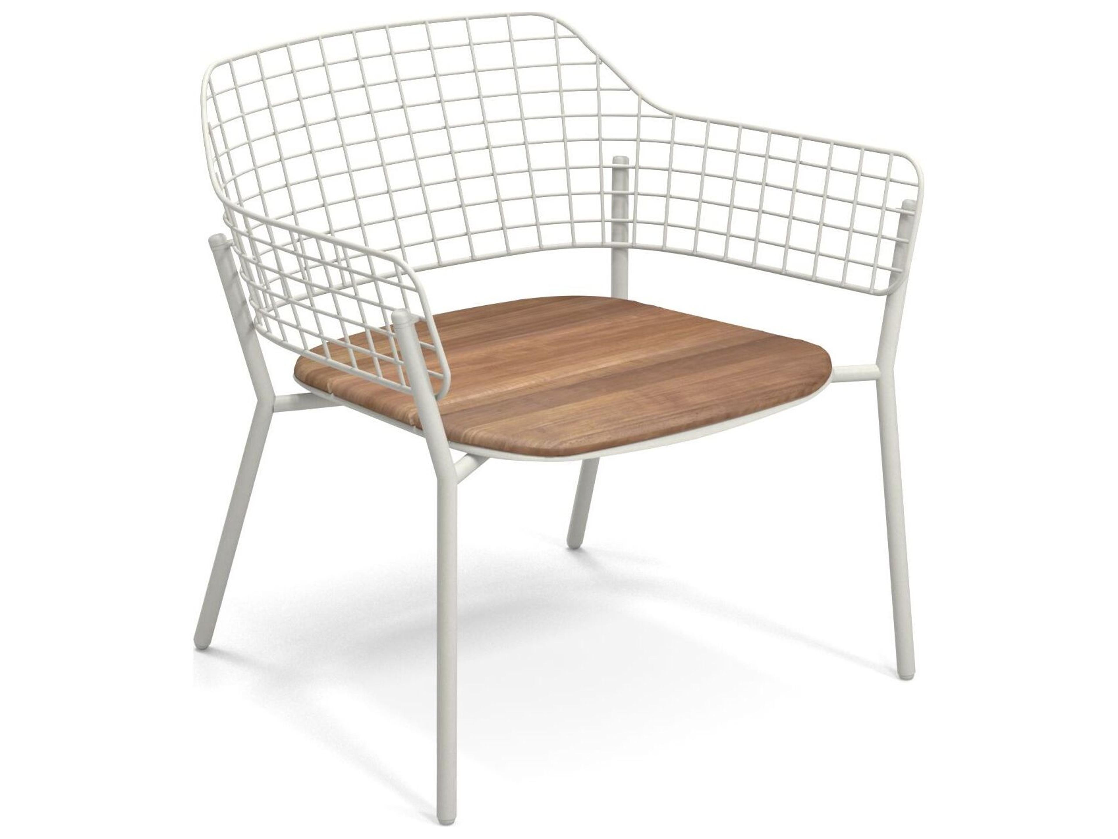 EMU Lyze Aluminum Teak Stackable Outdoor Lounge Chair