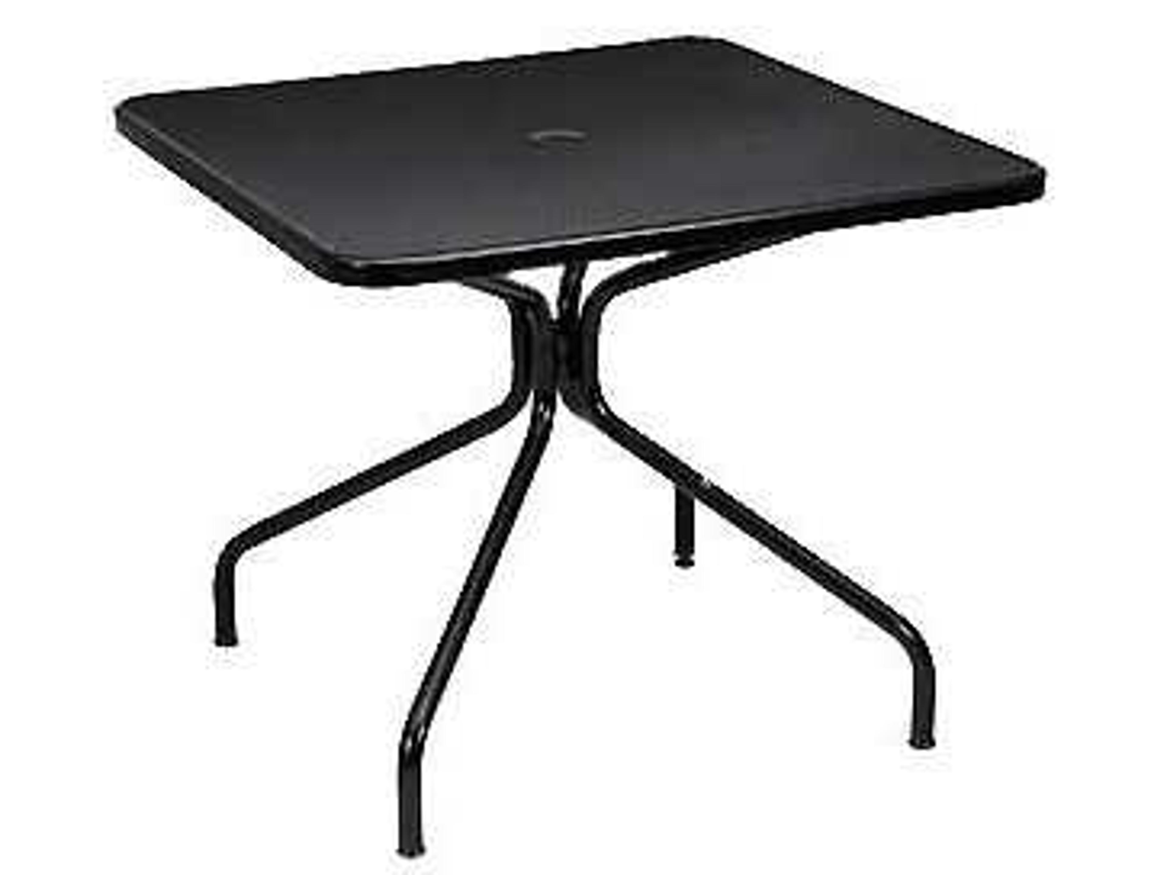 EMU Cambi Steel Square Outdoor Dining Table with Umbrella Hole