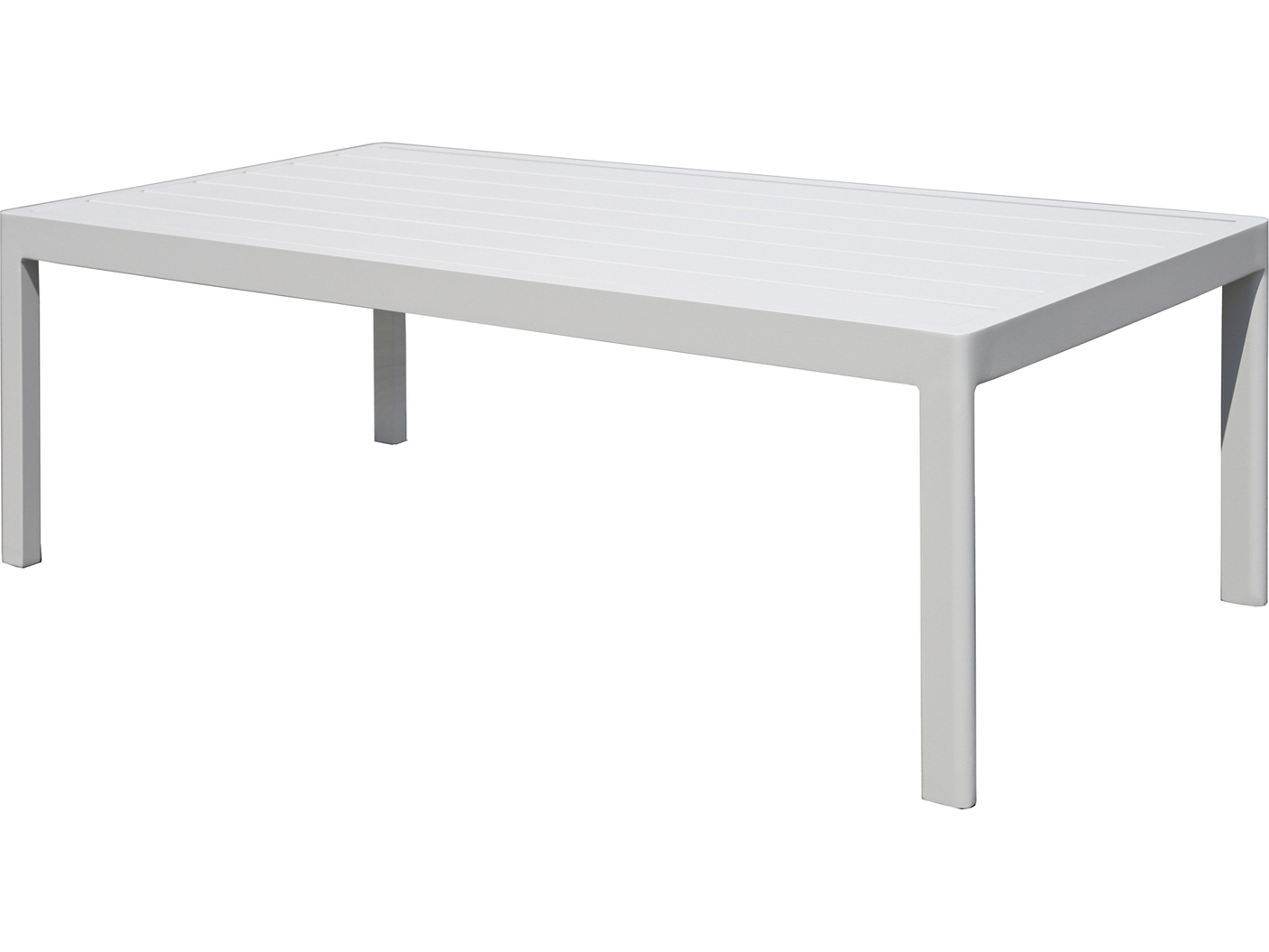 EMU Mira Aluminum White Rectangular Outdoor Patio End Table