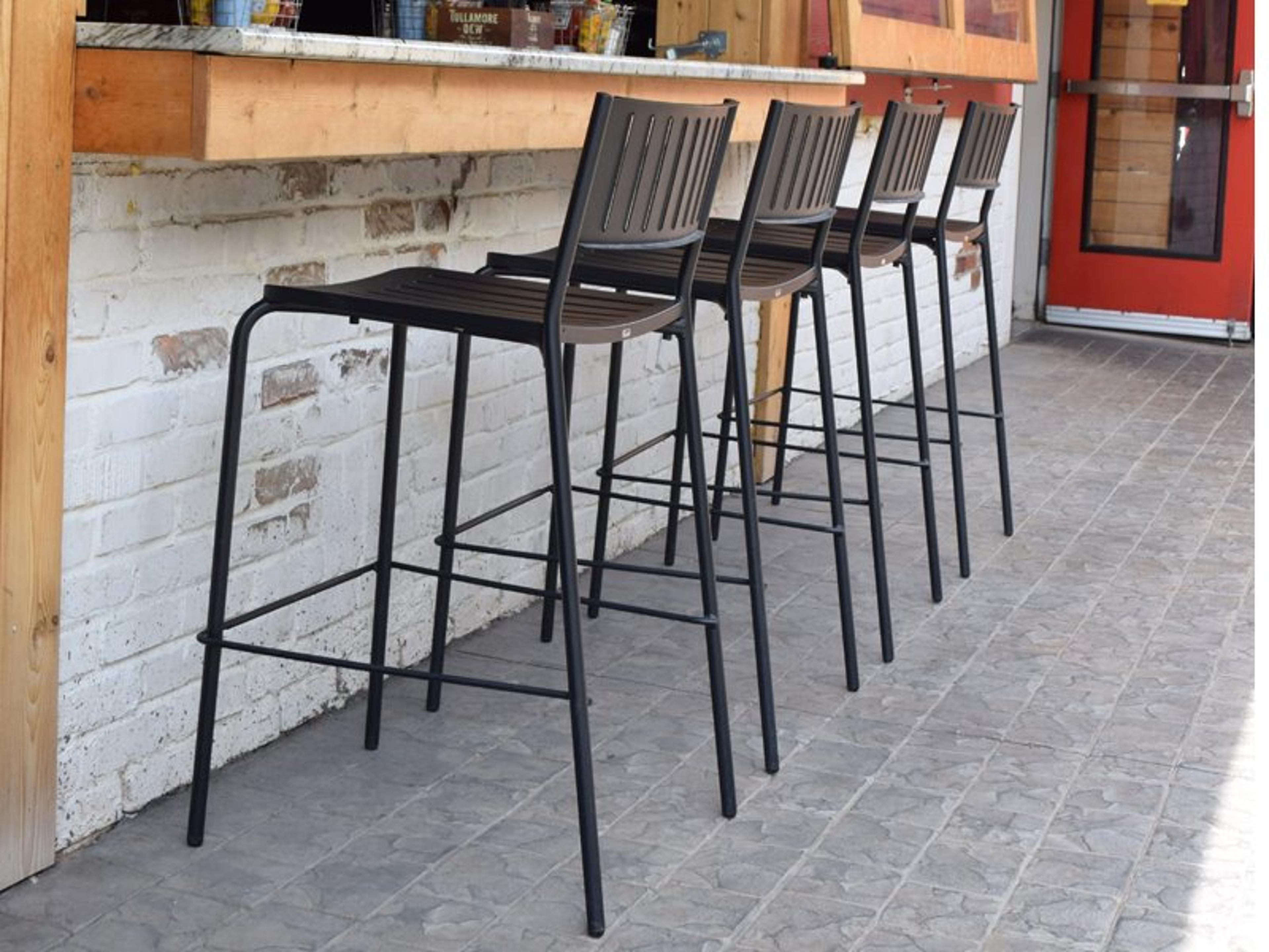EMU Bridge Steel Outdoor Patio Bar Stool Set