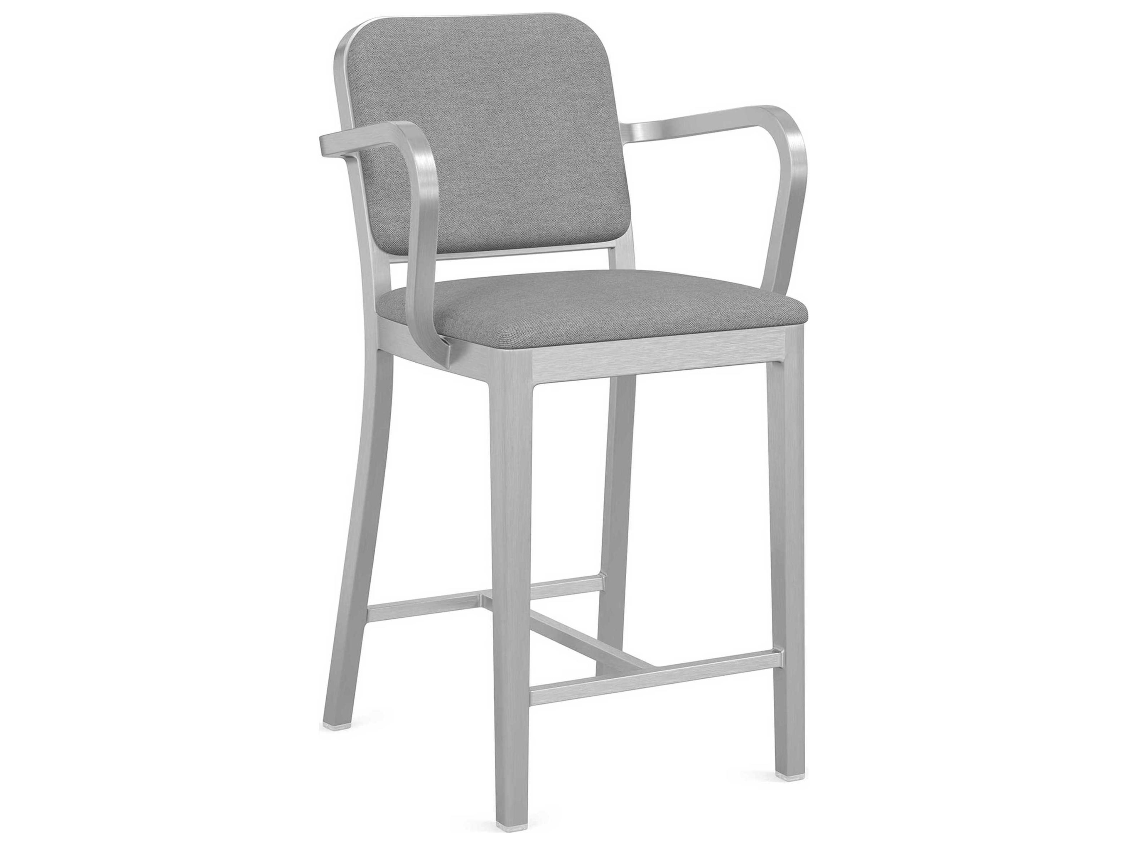 Emeco Navy Officer By Jasper Morrison Upholstered Counter Stool