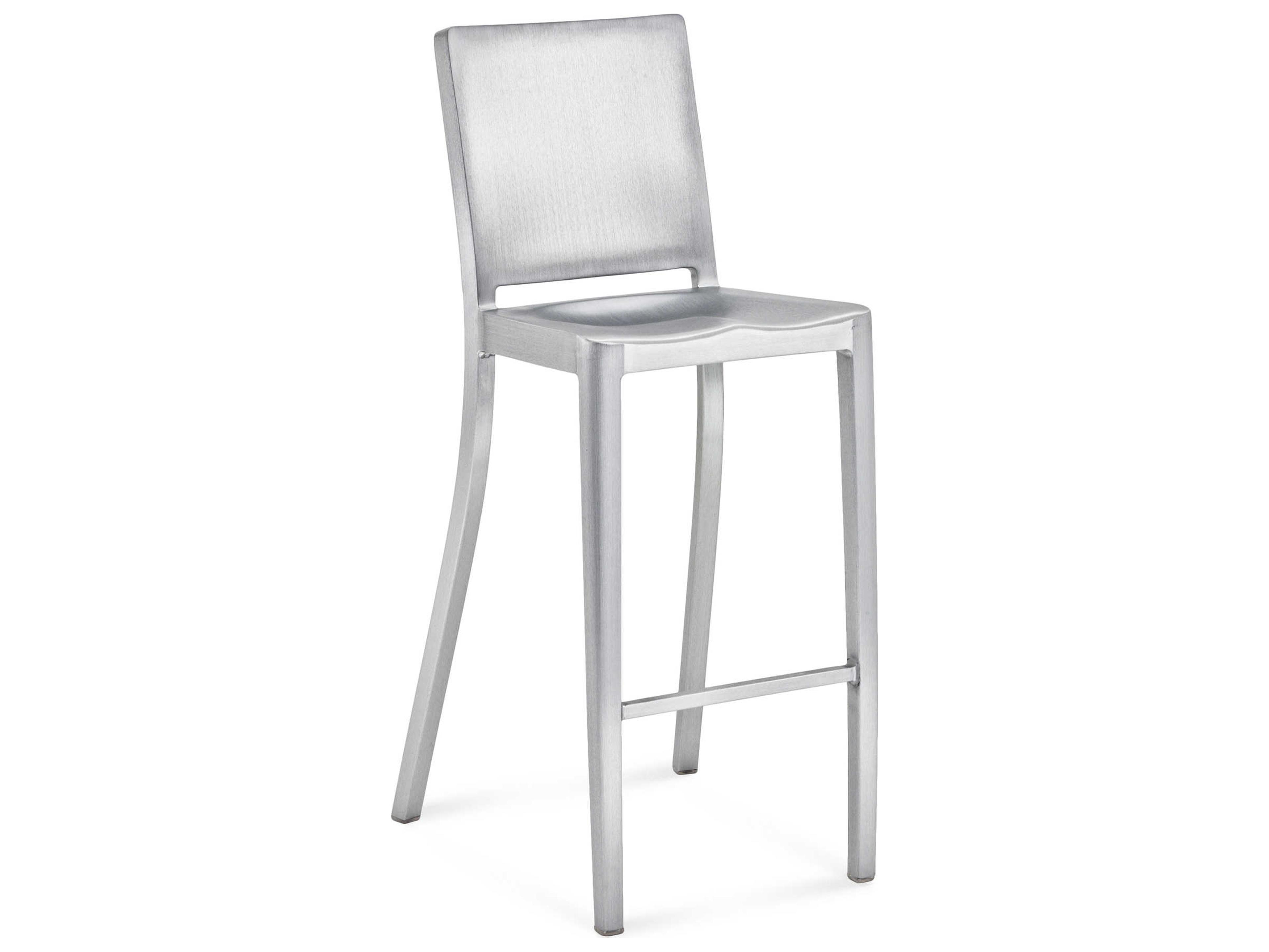 Emeco Outdoor Hudson Brushed Aluminum Bar Stool