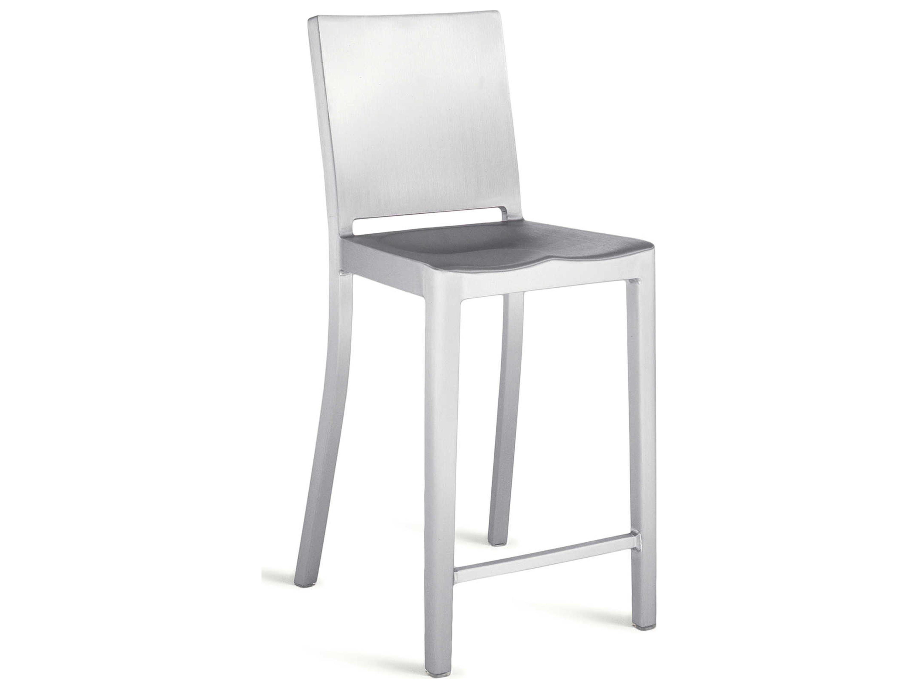 Emeco Outdoor Hudson Brushed Aluminum Counter Stool