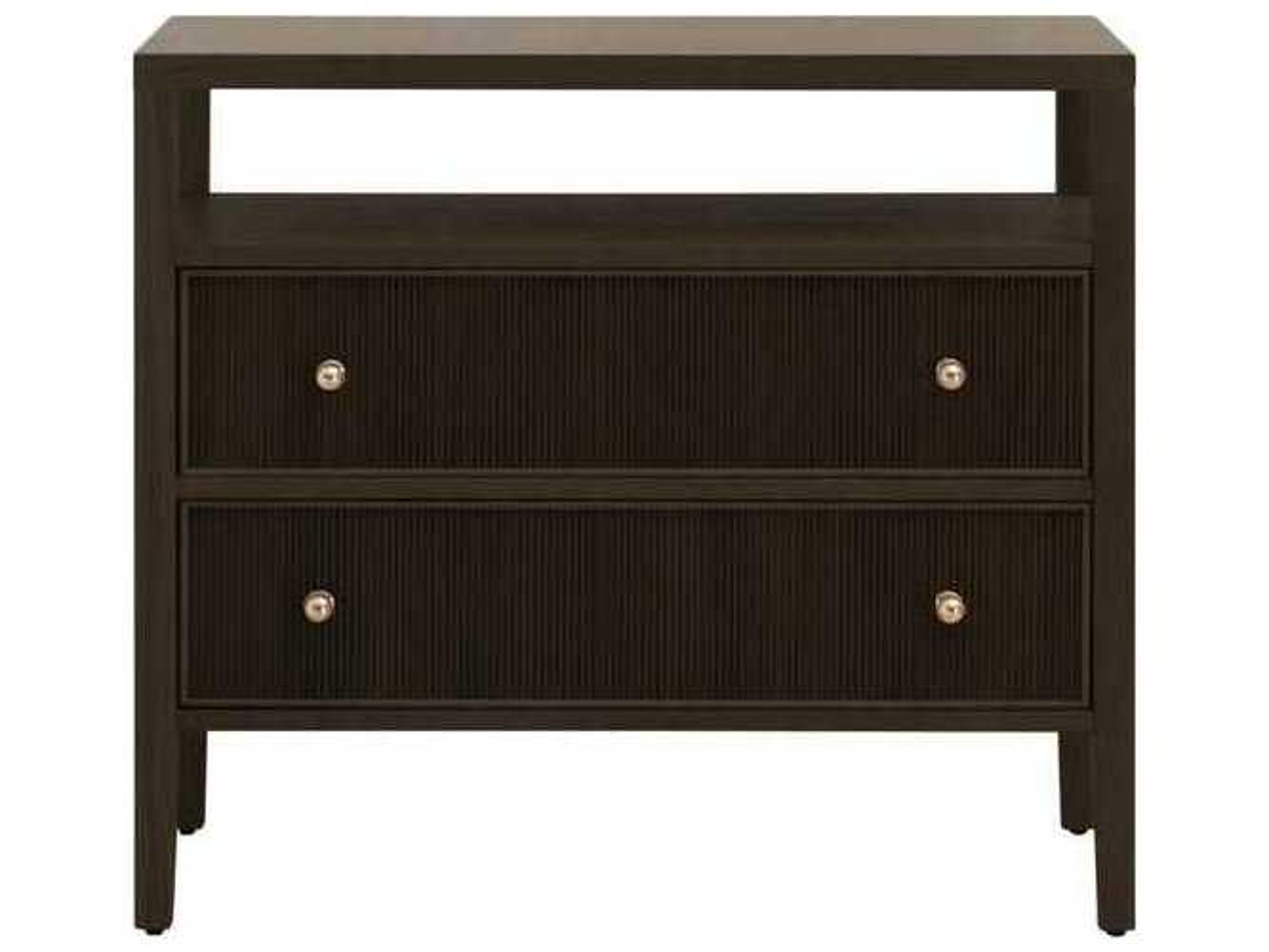 Essentials for Living Bronze Bay 2-Drawers Oak Wood Nightstand
