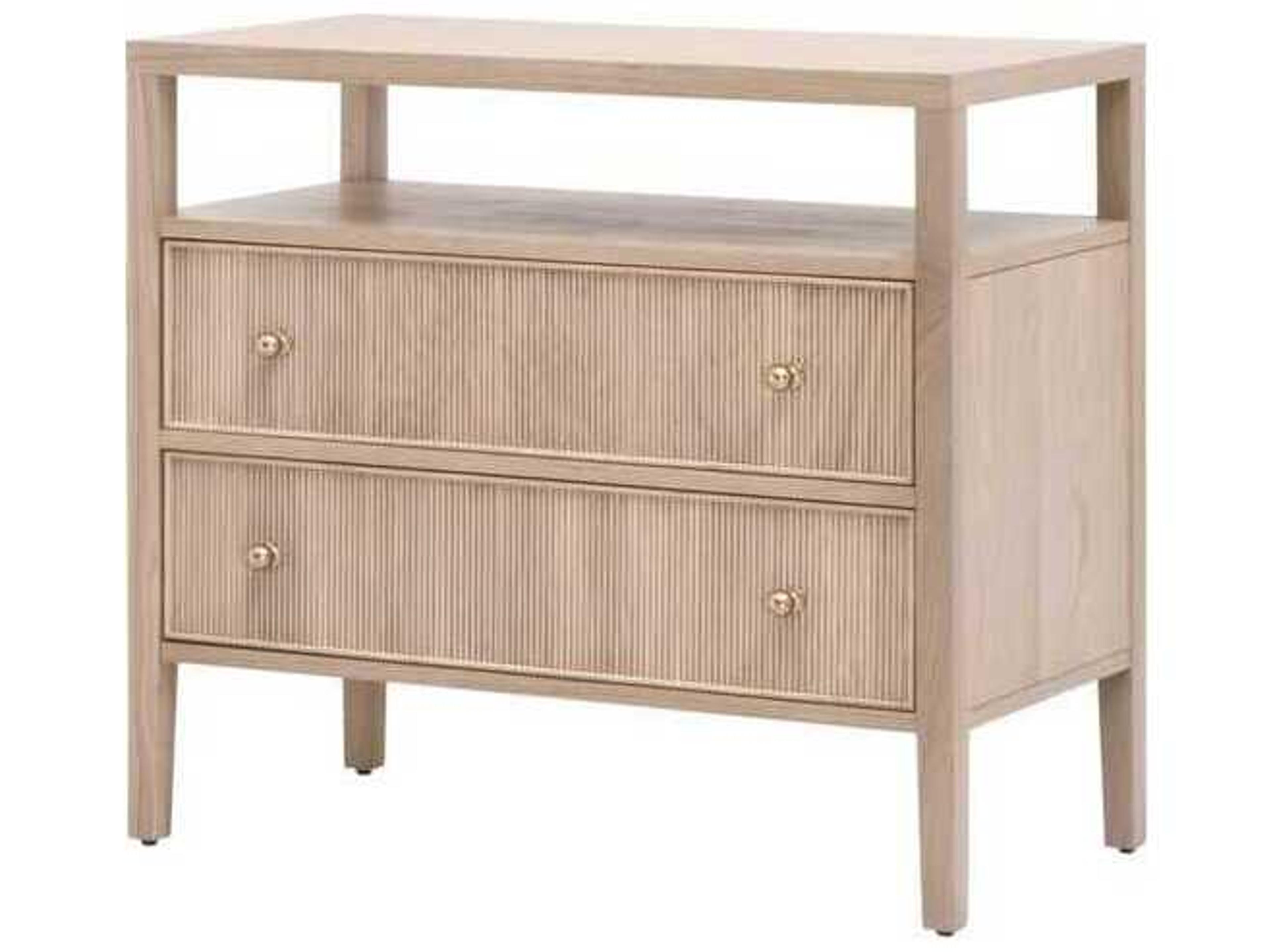Luxecor Respite 2-Drawers Natural Oak Wood Nightstand