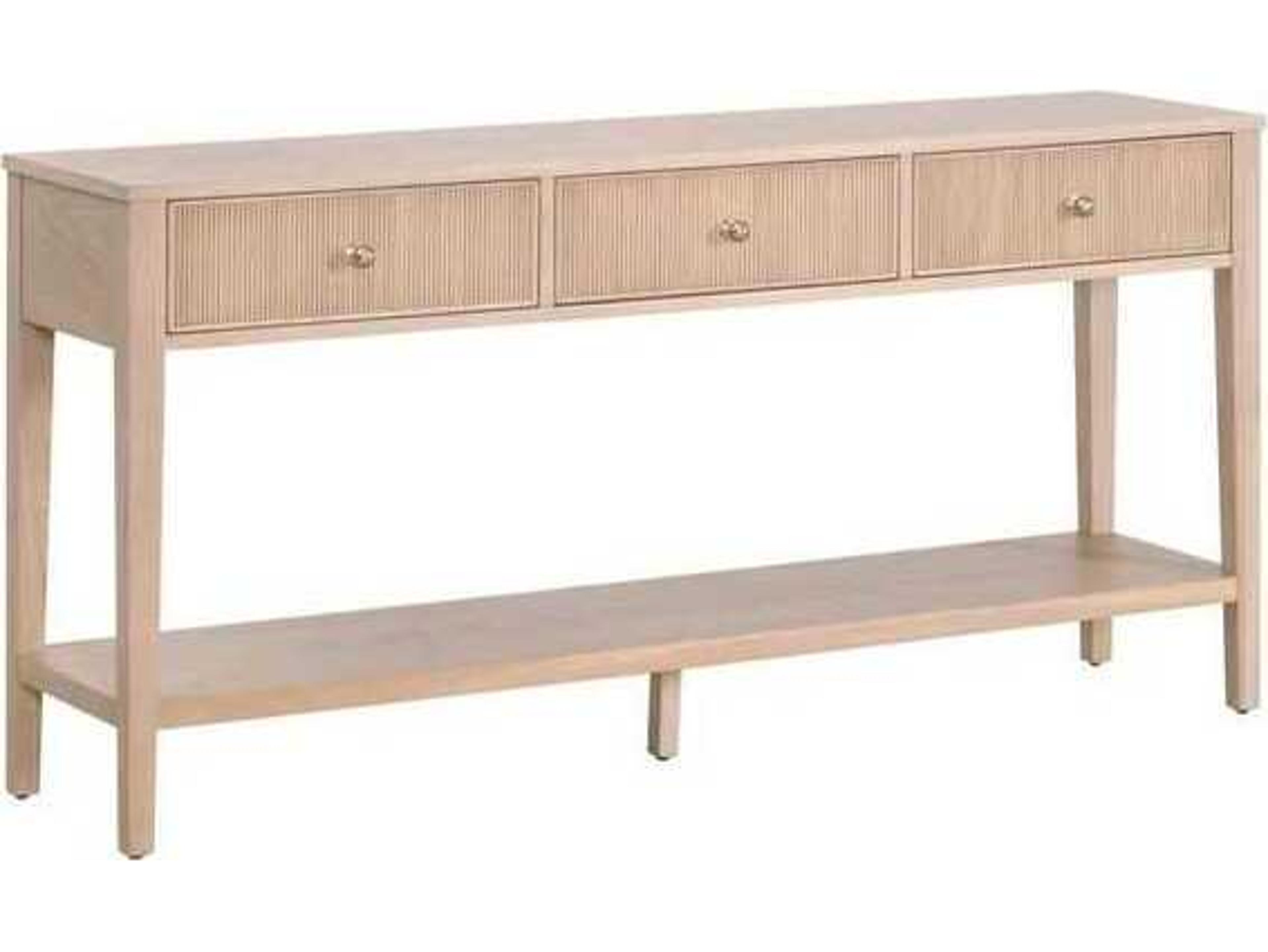 Essentials for Living Bronze Bay Rectangular Wood Natural Oak Console Table