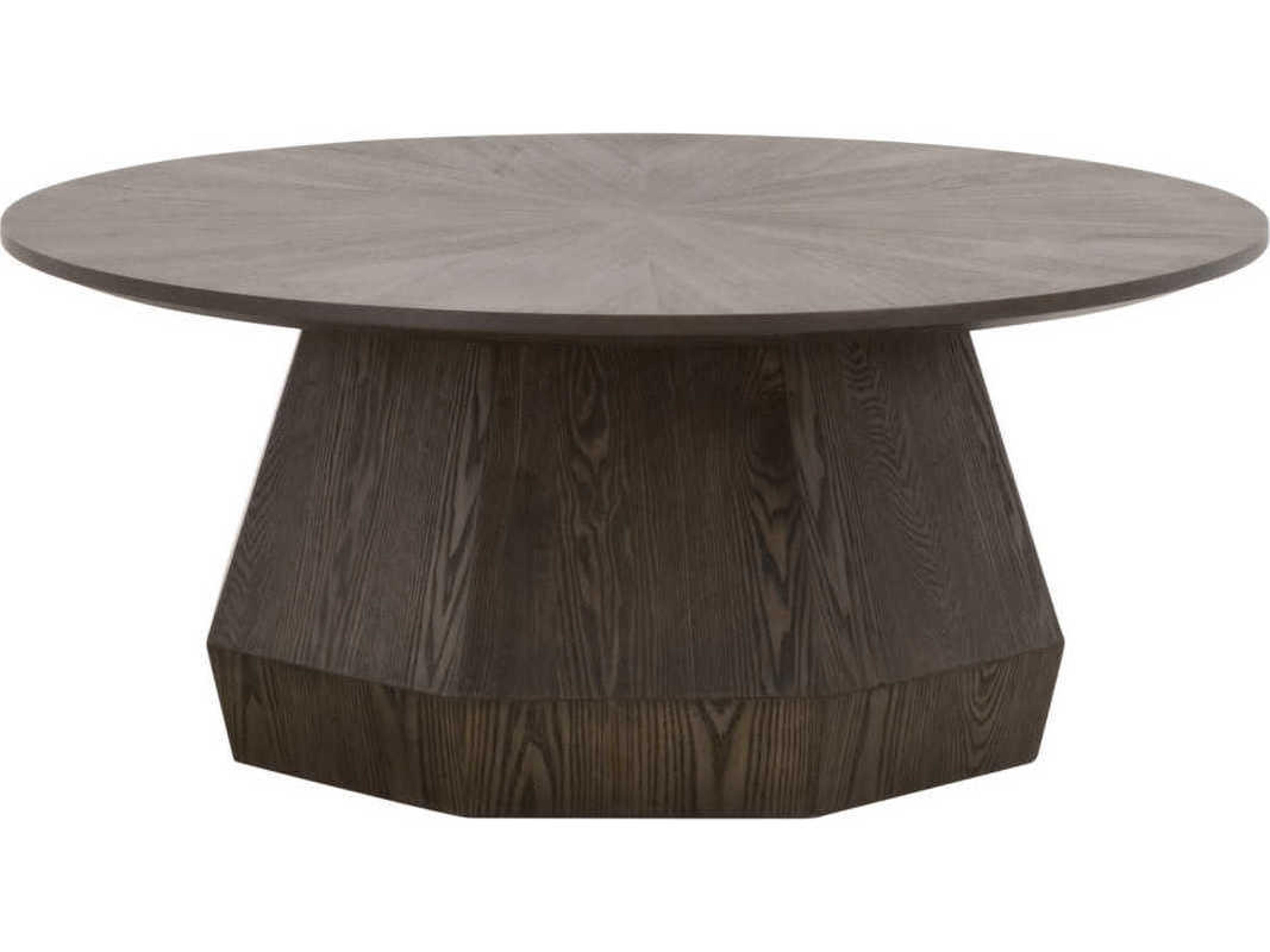 Essentials for Living Traditions Round Wood Burnished Brown Coffee Table
