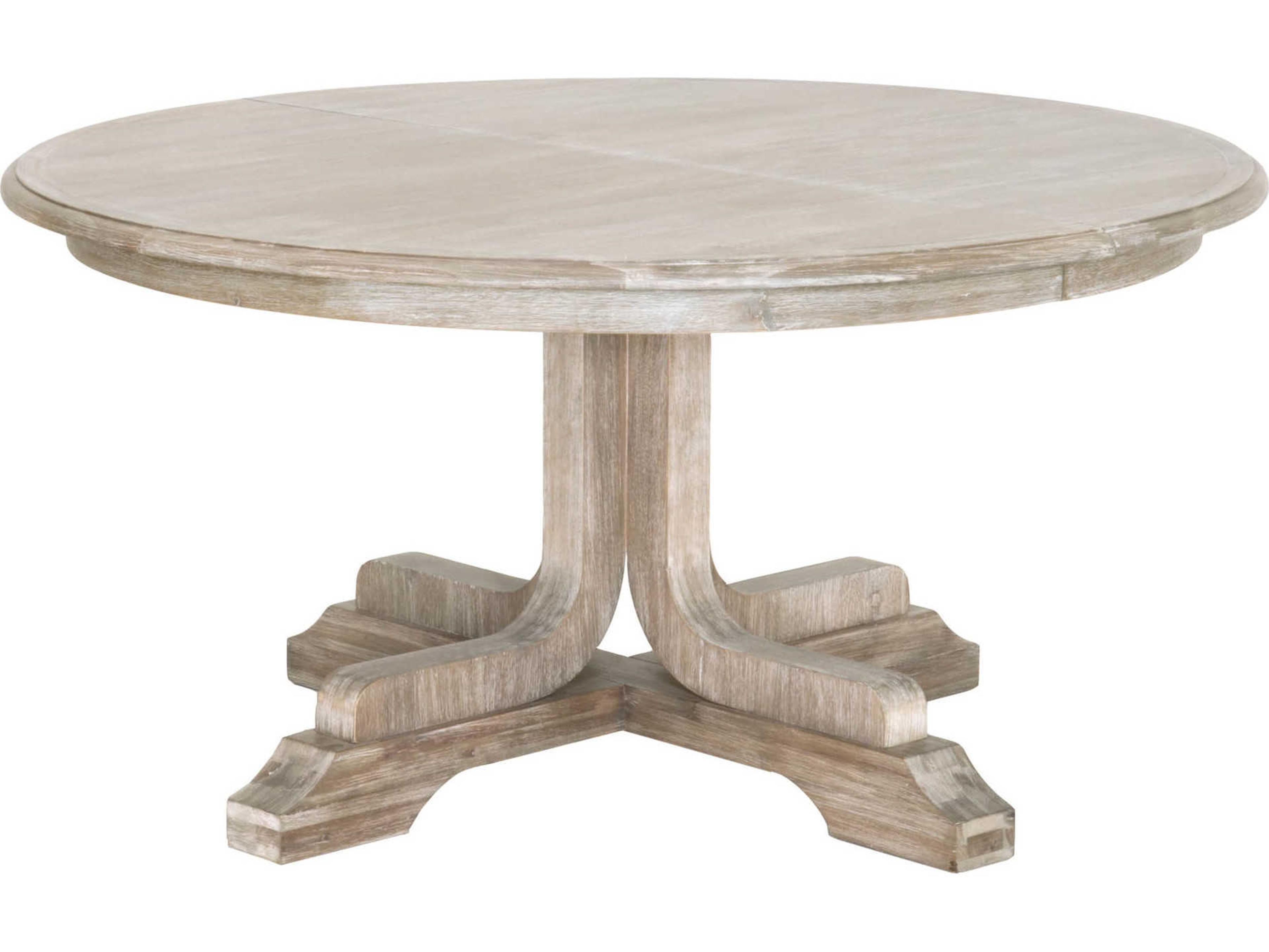 Essentials for Living Traditions Torrey Extendable Round Wood Natural Gray Dining Table