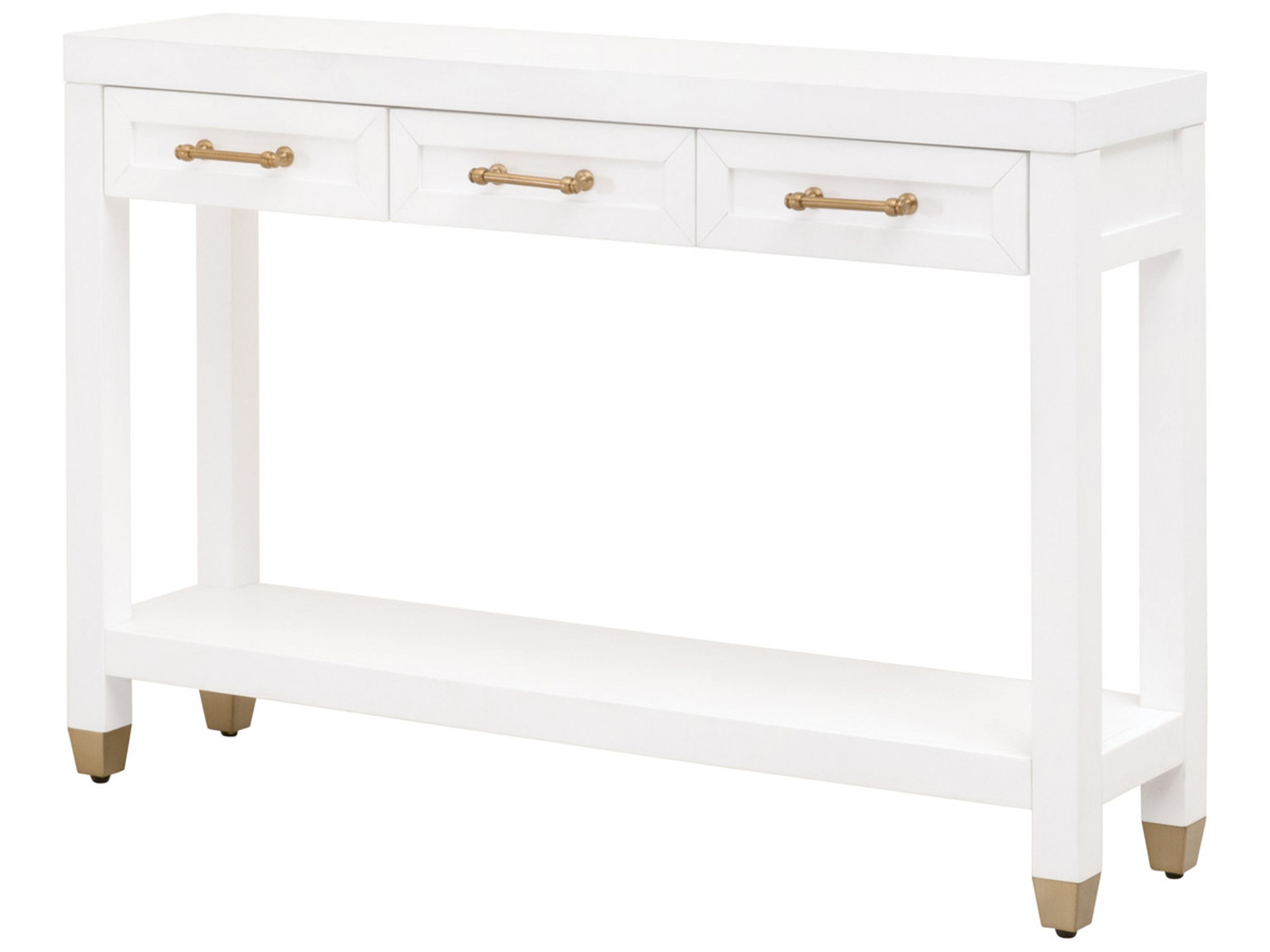 Essentials for Living Traditions Stella Rectangular Wood Matte White Console Table