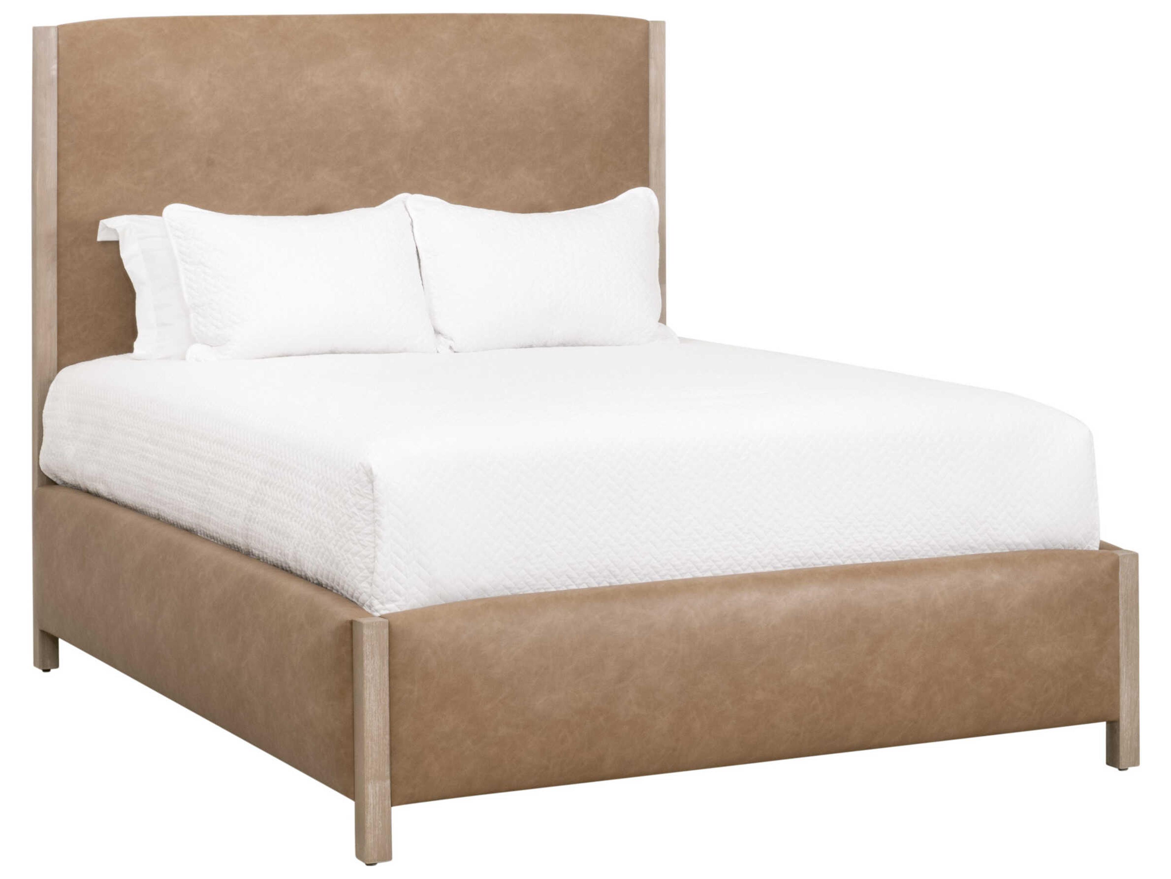 Essentials for Living Traditions Emmett Natural Gray Ivanhoe Toast Brown Plywood Upholstered Queen Platform Bed