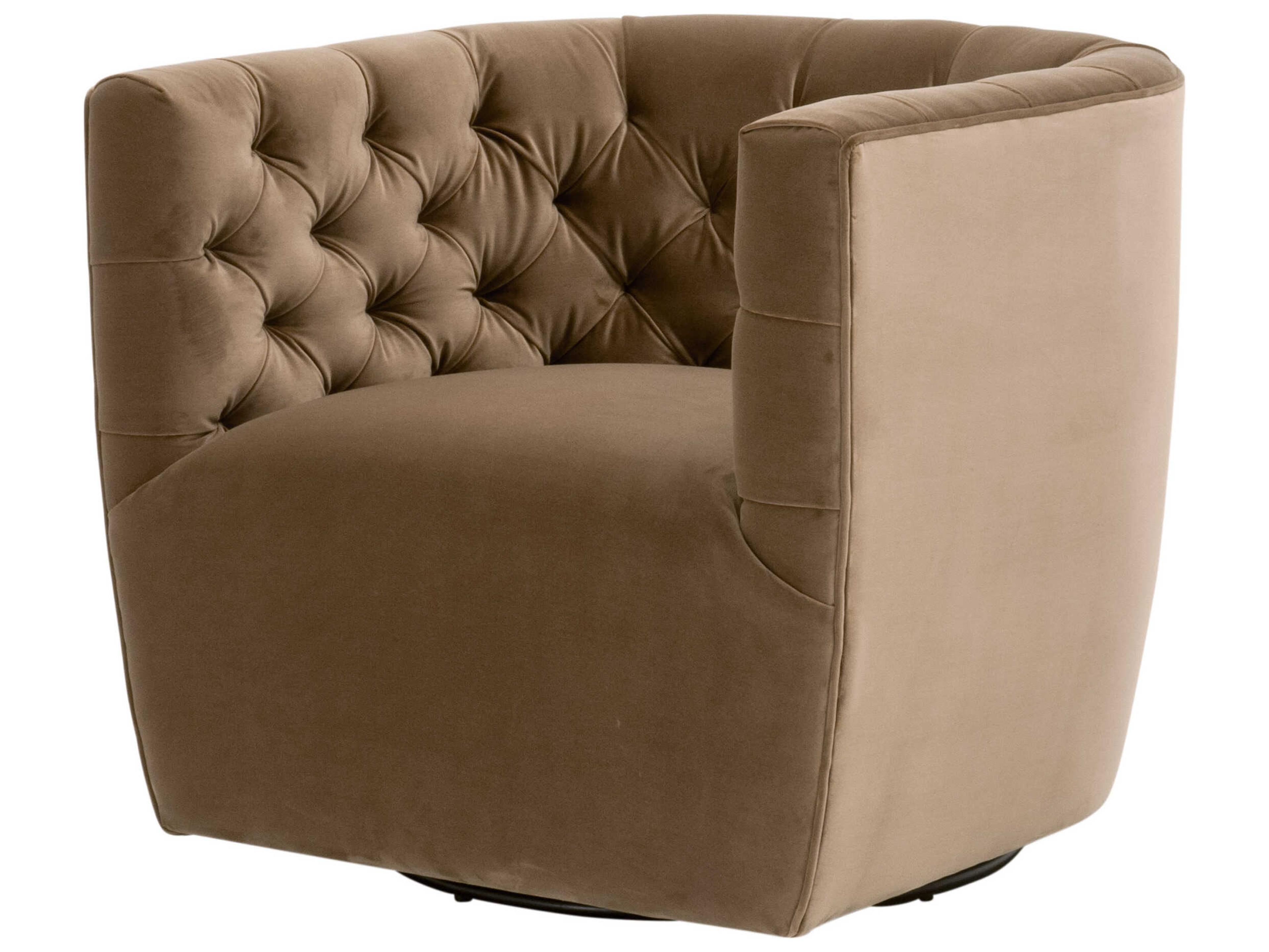 Essentials for Living Essentials Marcel Swivel Brown Velvet Club Chair