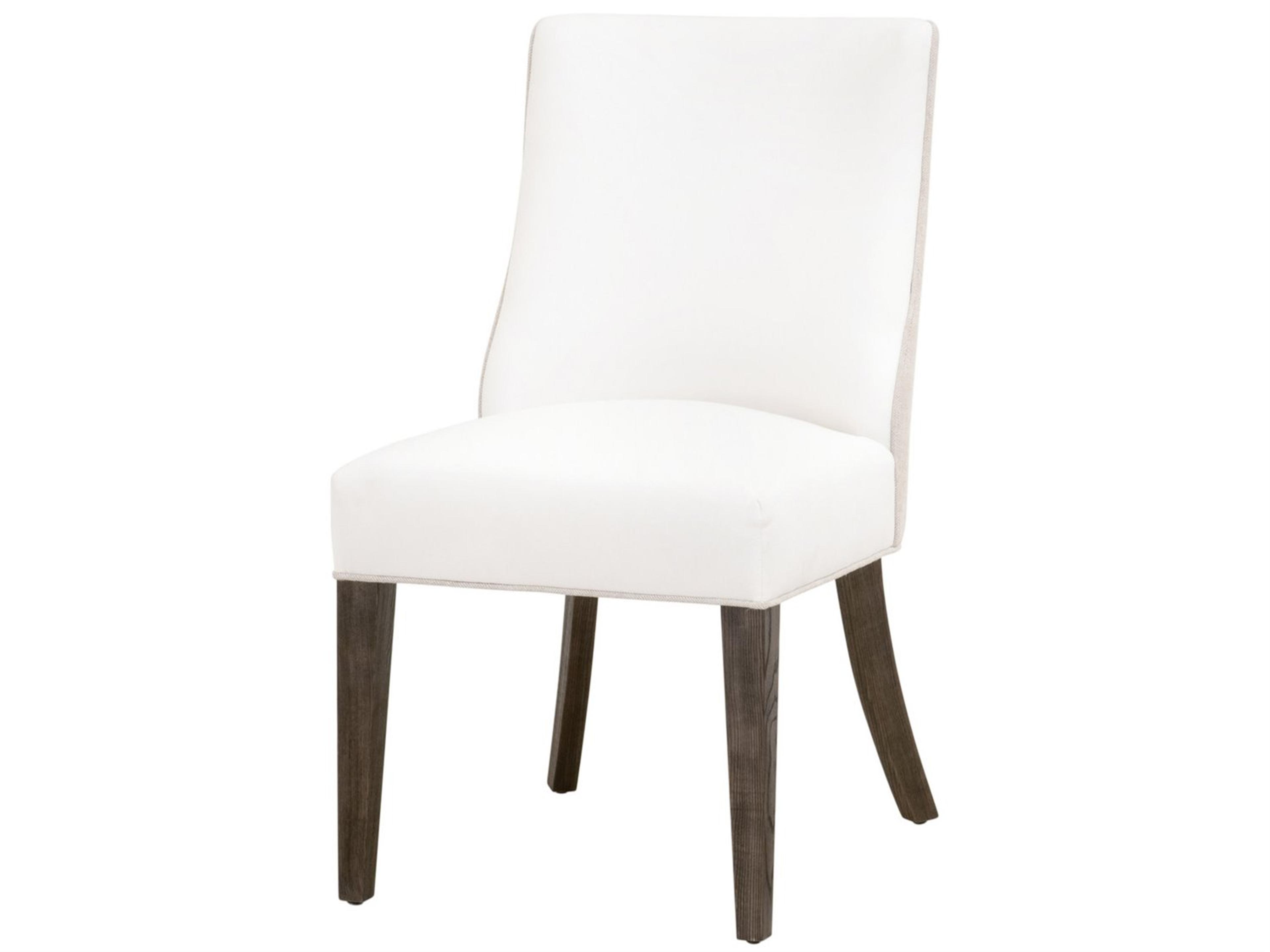 Luxecor Respite Ash Wood White Upholstered Side Dining Chair