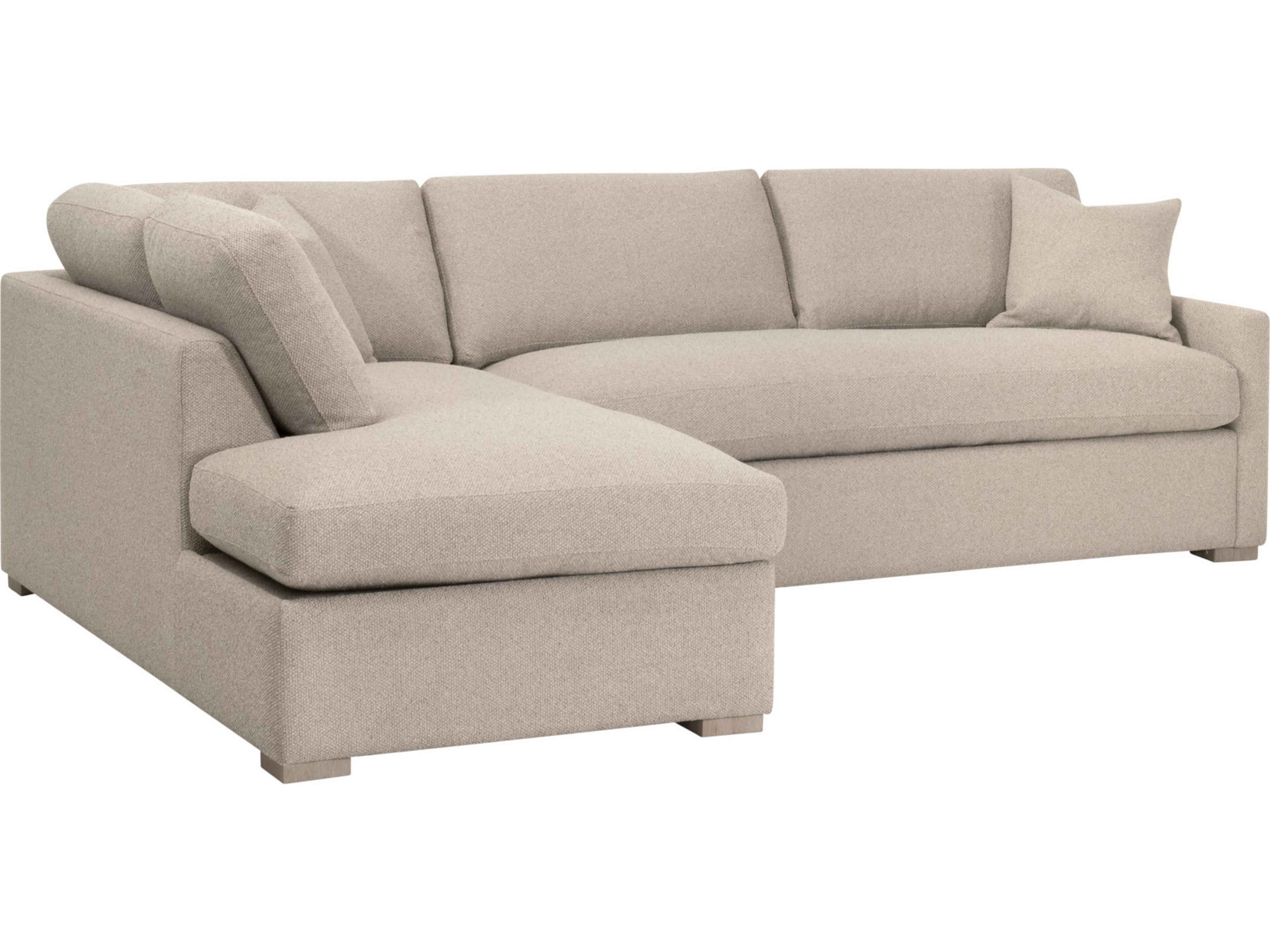 Essentials for Living Stitch & Hand - Upholstery Clara Beige Upholstered Sectional Sofa Left Facing Sleeper Queen