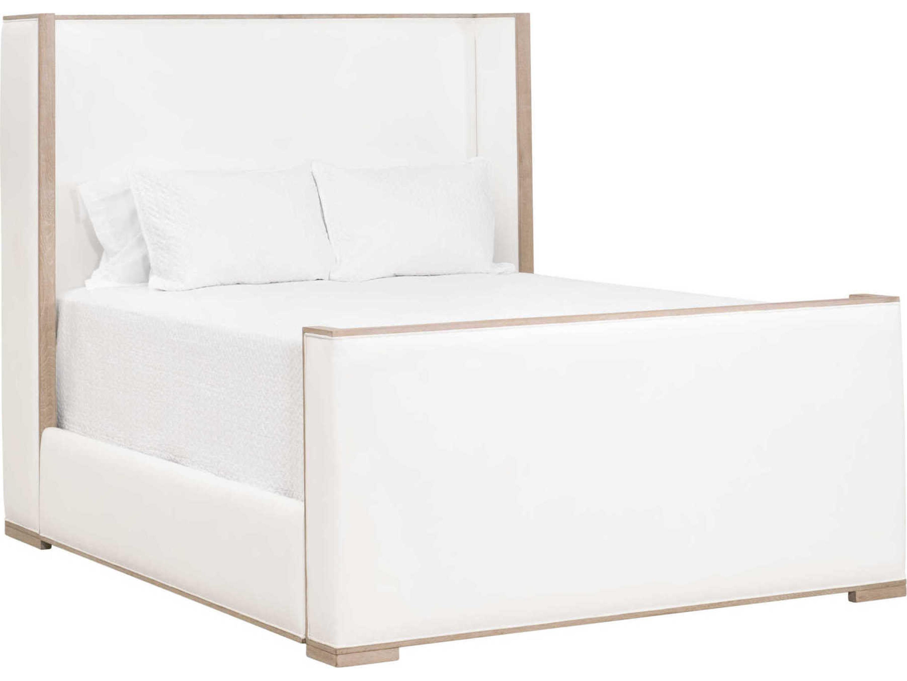 Luxecor Respite White Oak Wood Upholstered Queen Panel Bed