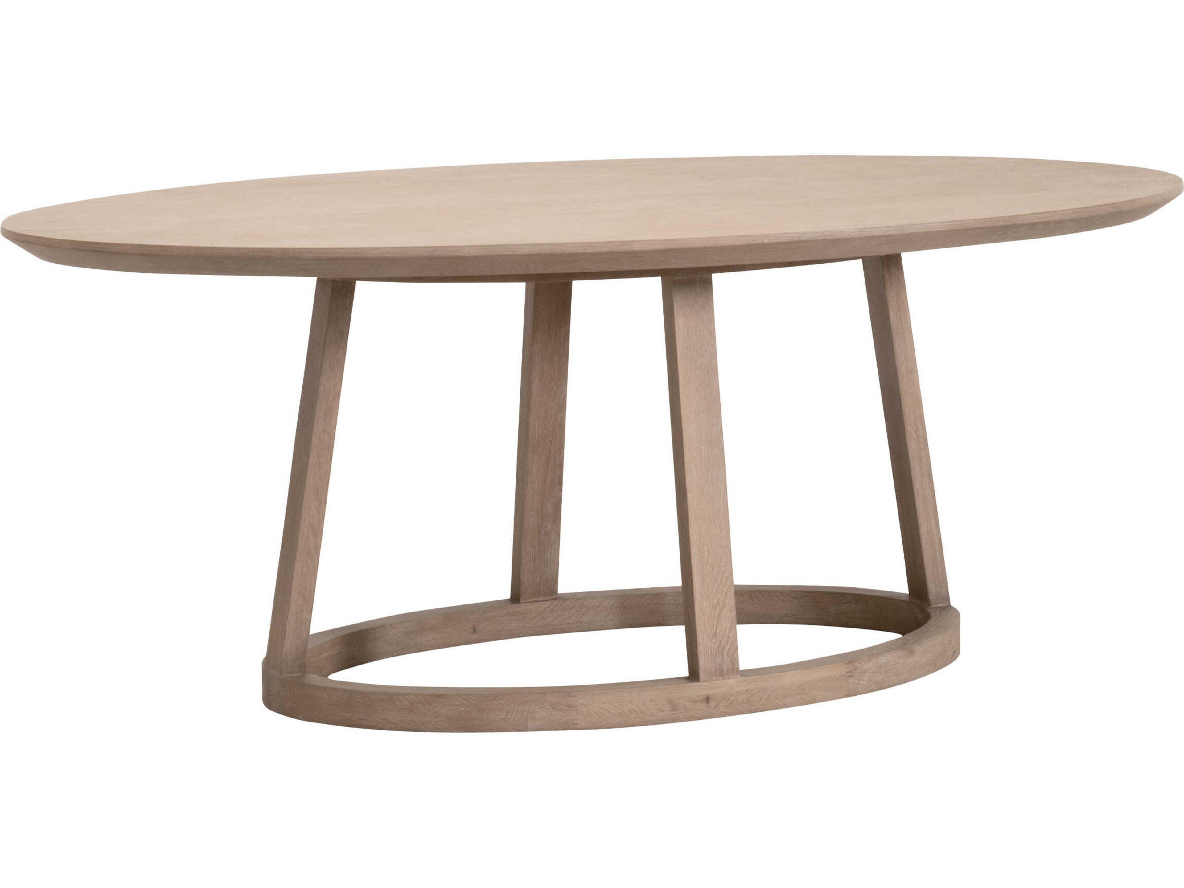 Essentials for Living Bella Antique Oval Wood Reinforced Smoke Gray Oak Dining Table