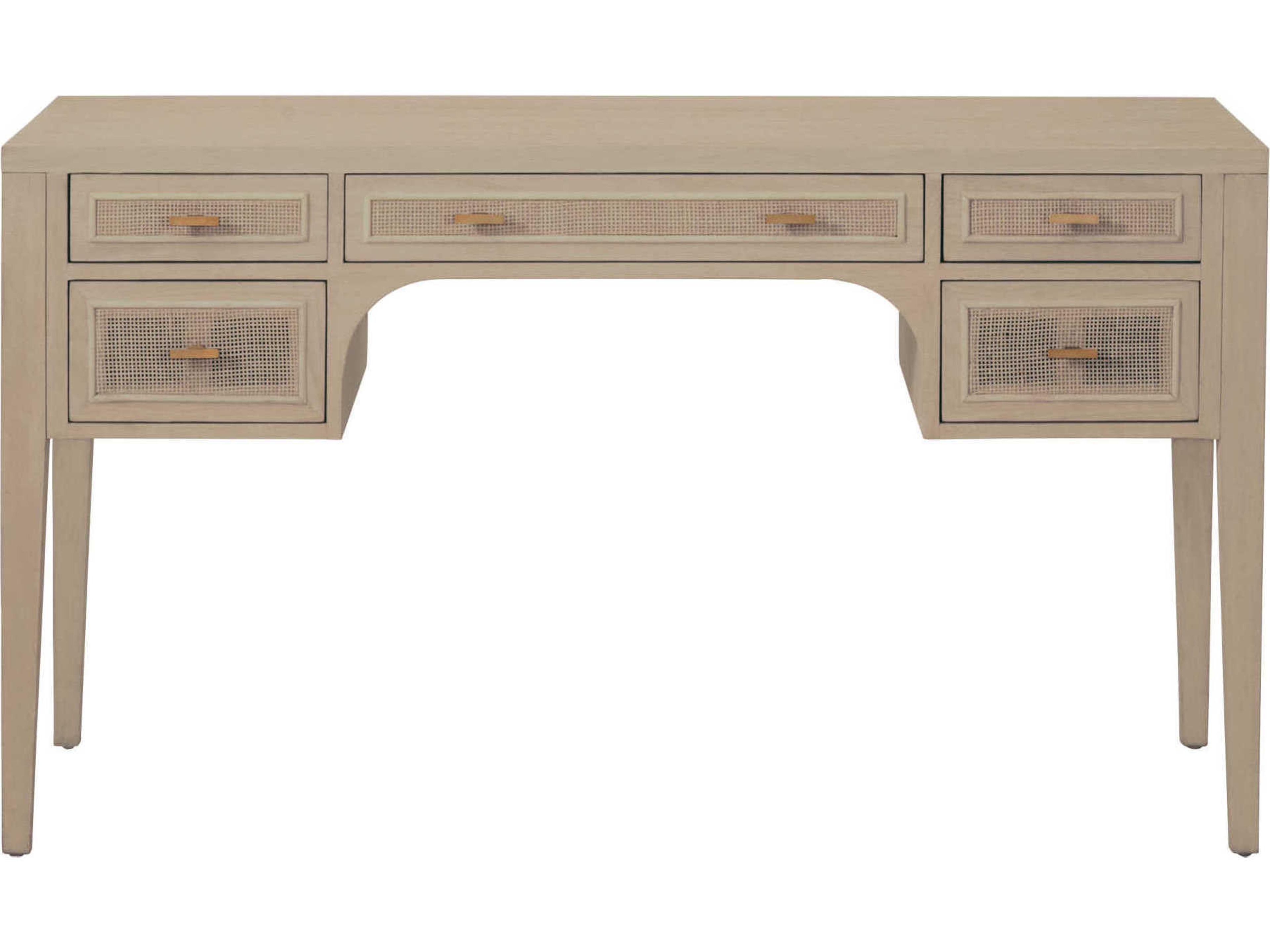 Essentials for Living Bella Antique Cane Smoke Gray Oak Pine Wood Secretary Desk