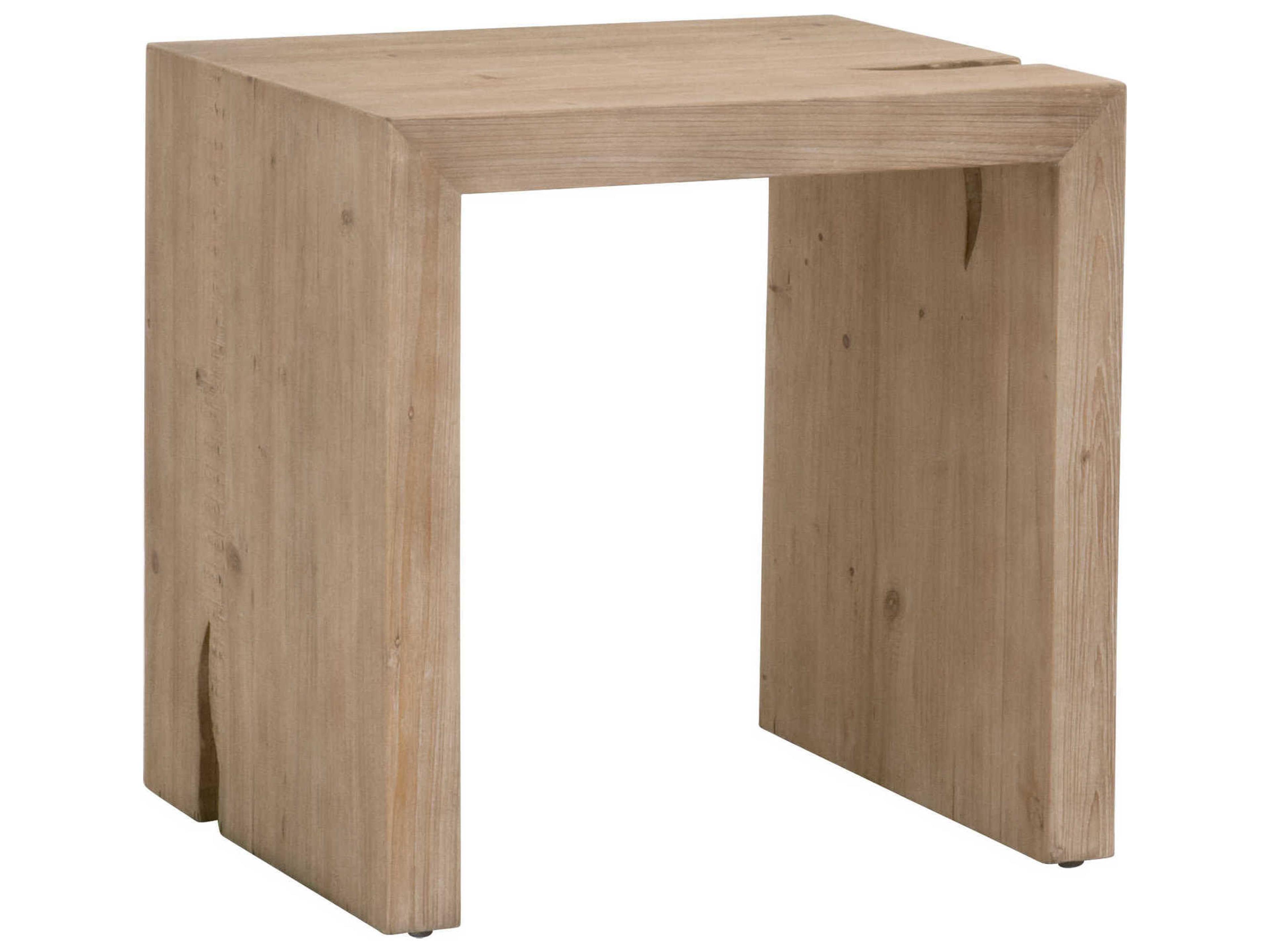 Luxecor Respite Rectangular Wood Smoke Gray Pine End Table