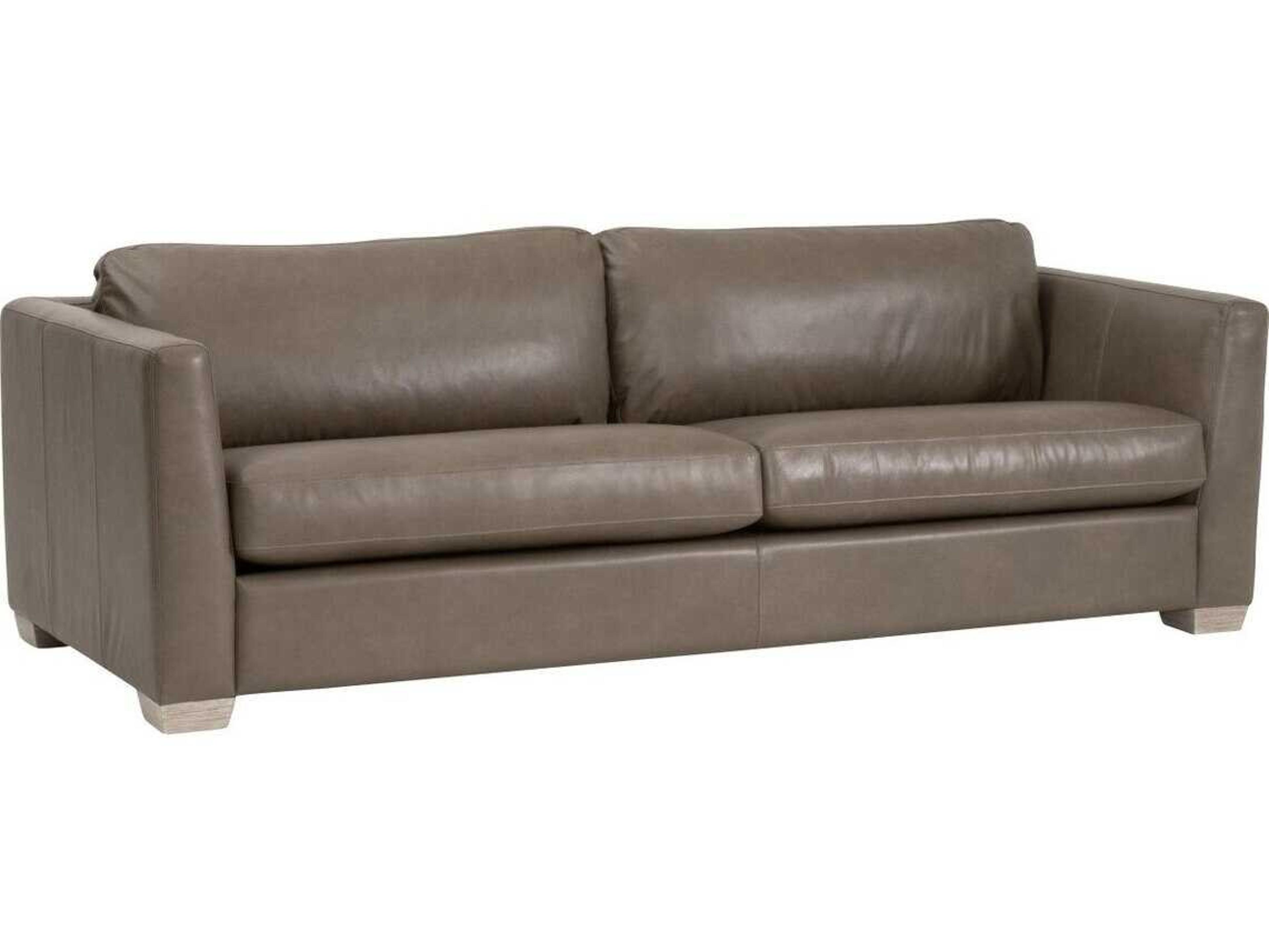 Essentials for Living Sample Neiman Gray Leather Sofa