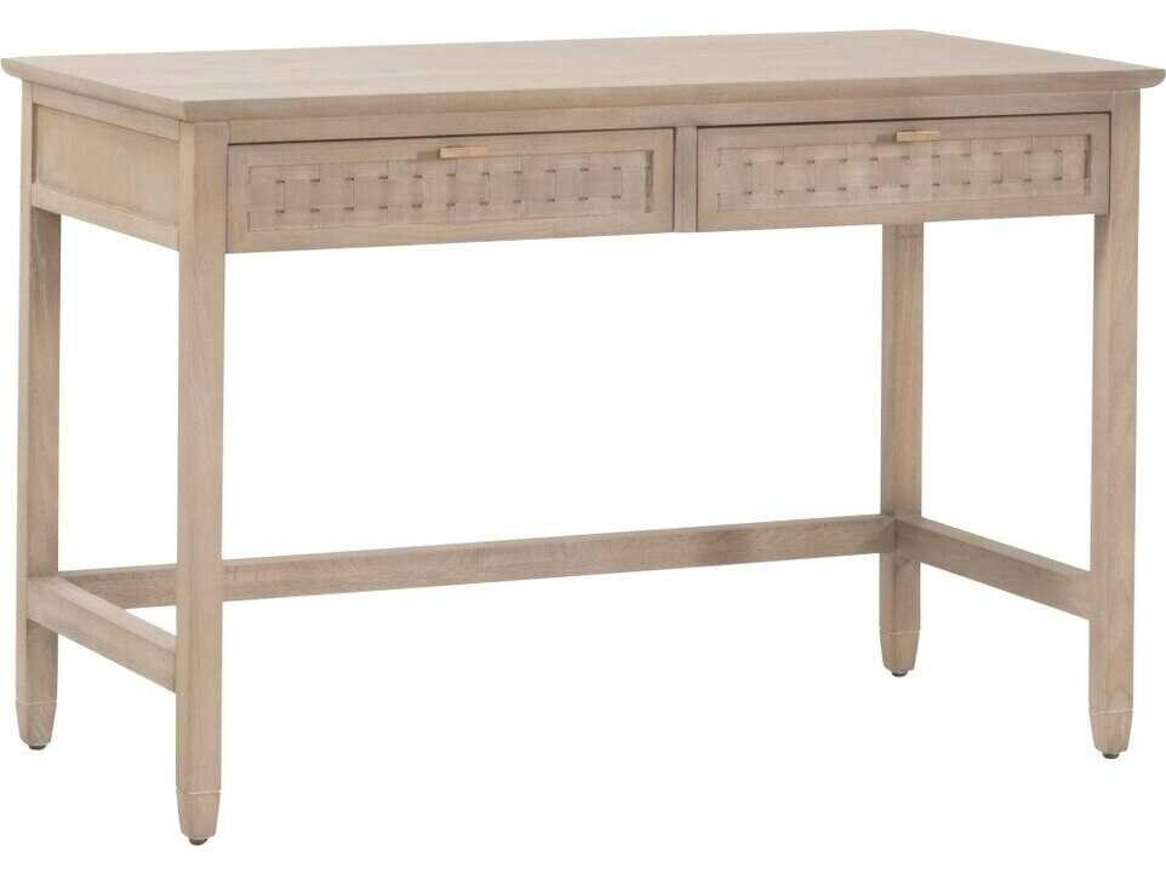 Essentials for Living Sample Weave Smoke Gray Oak Wood Writing Desk