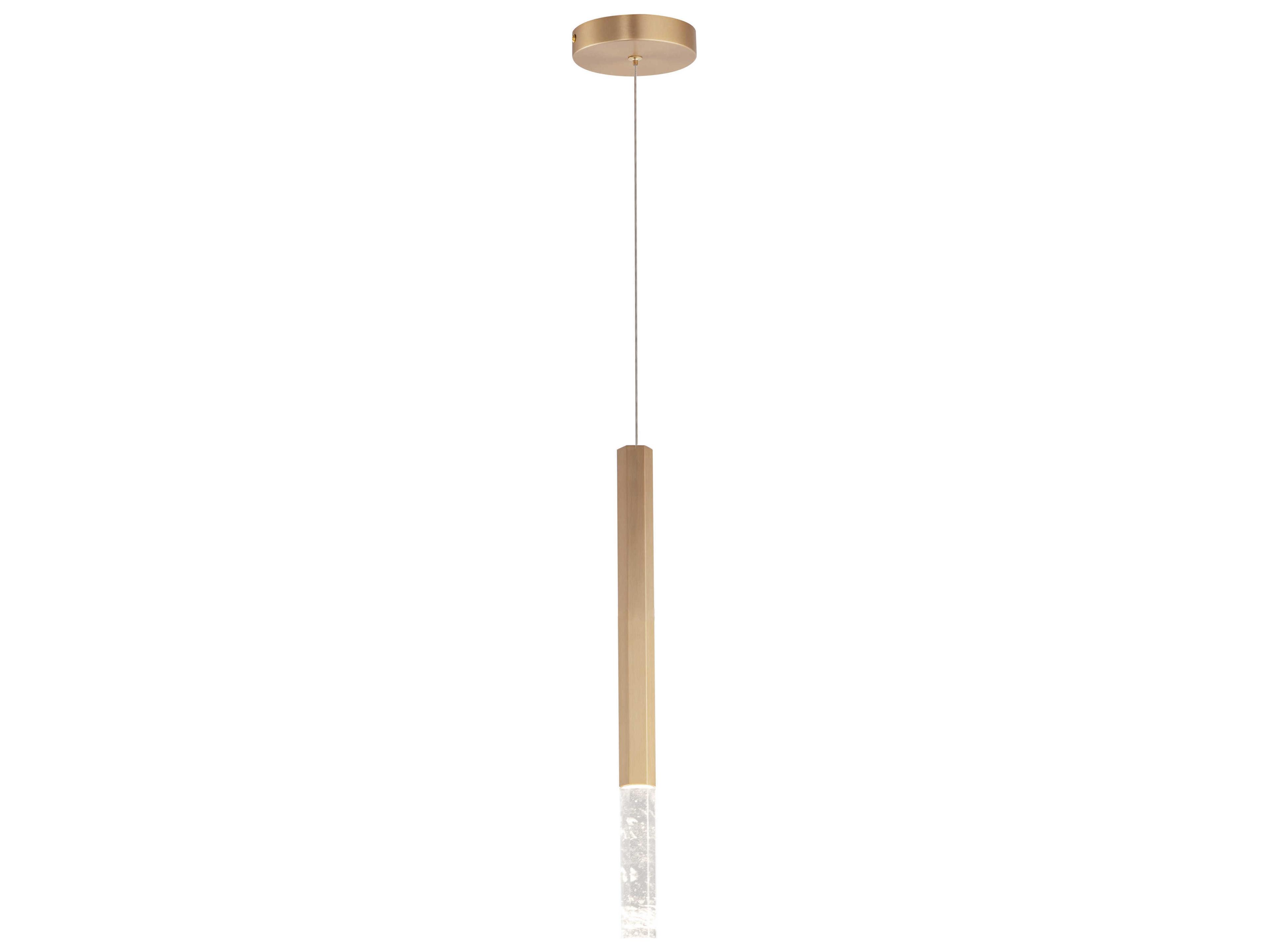 ET2 1-Light Gold Crystal LED Cylinder Linear Mini Pendant