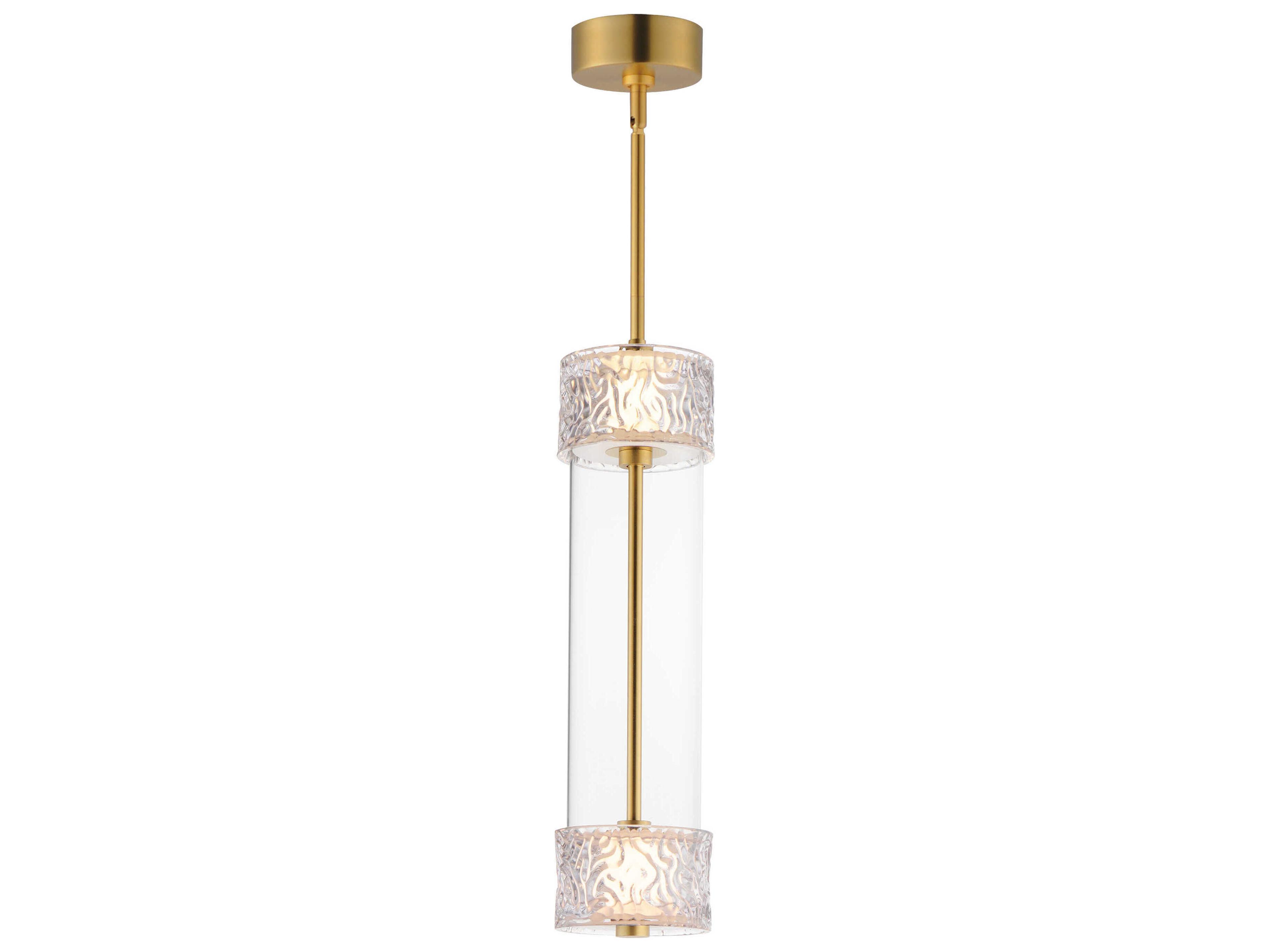 ET2 2-Light Natural Aged Brass Cylinder Mini Pendant