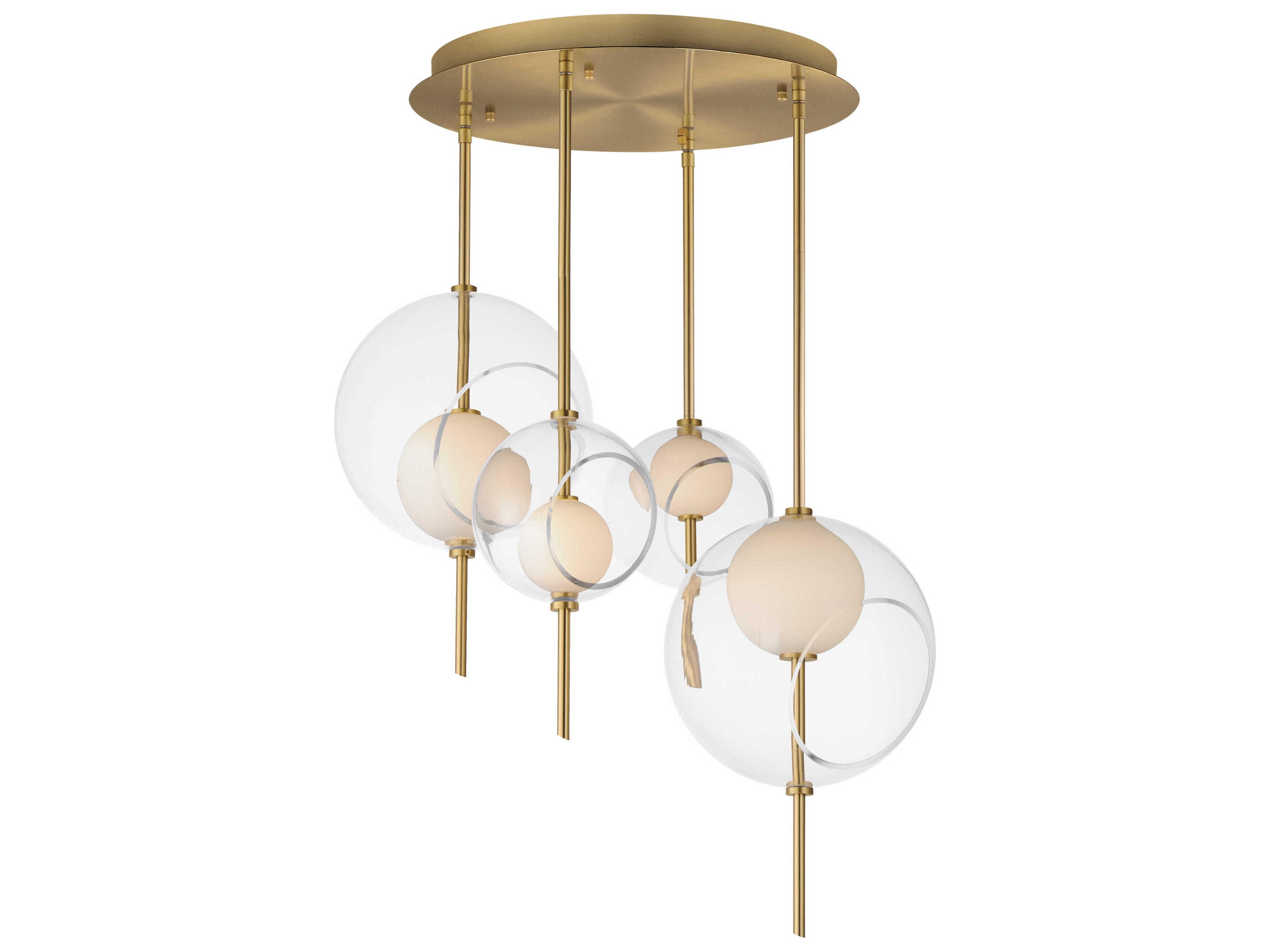 ET2 Martini 4-Light Natural Aged Brass Globe Pendant