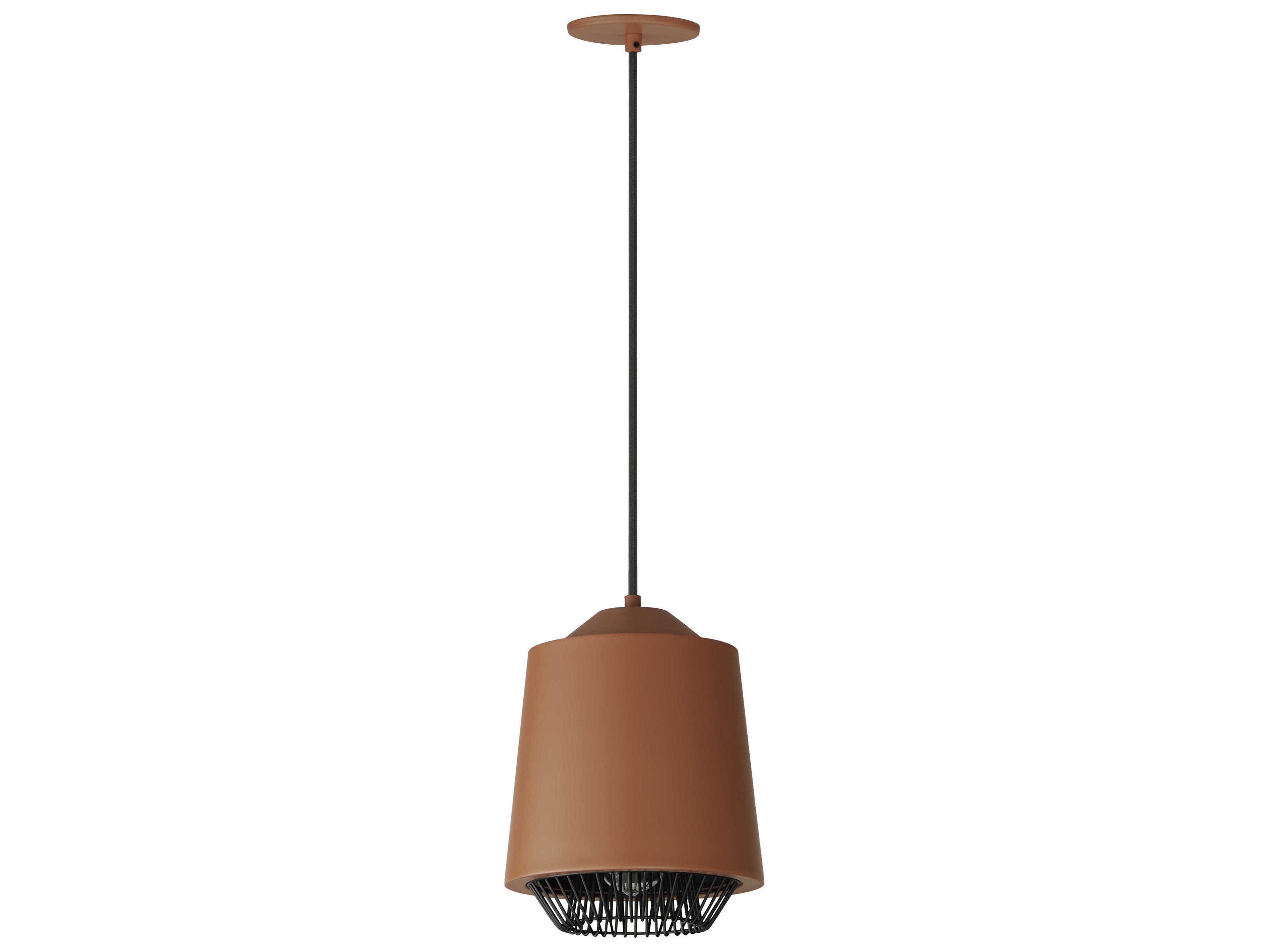 ET2 1-Light Brick Black Brown LED Cylinder Mini Pendant