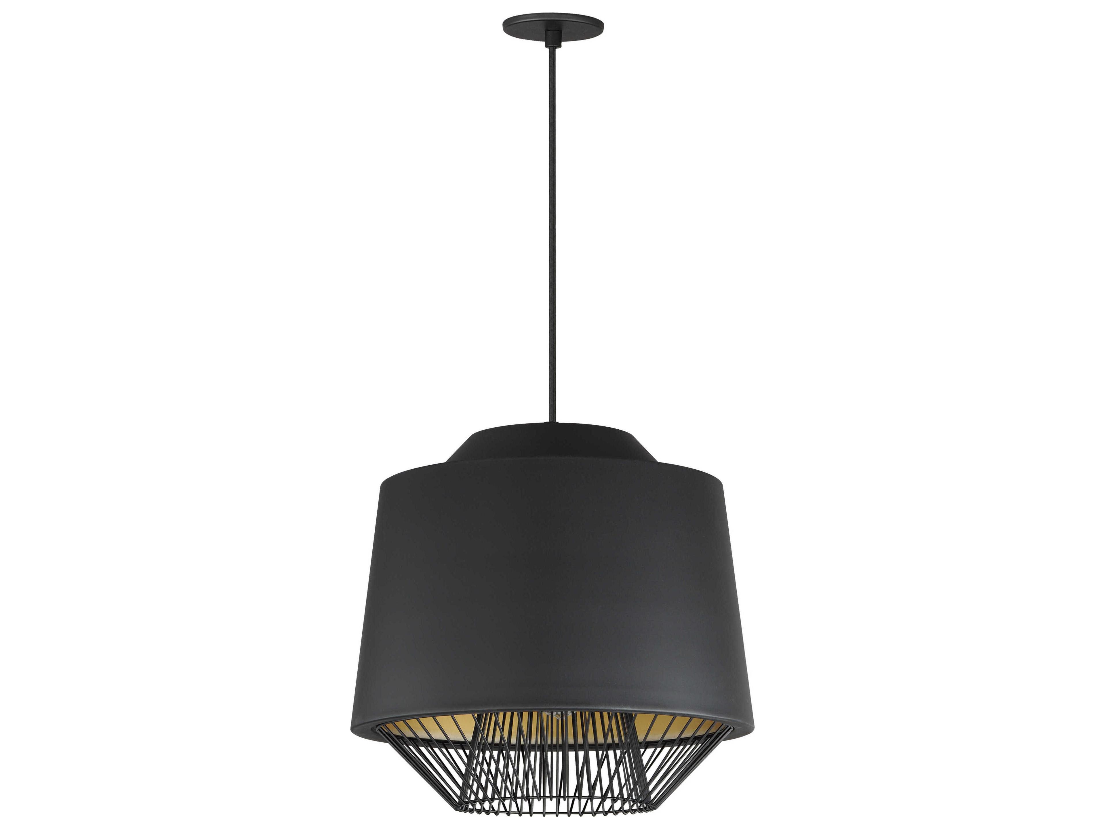 ET2 Phoenix 1-Light Black Gold LED Cylinder Pendant