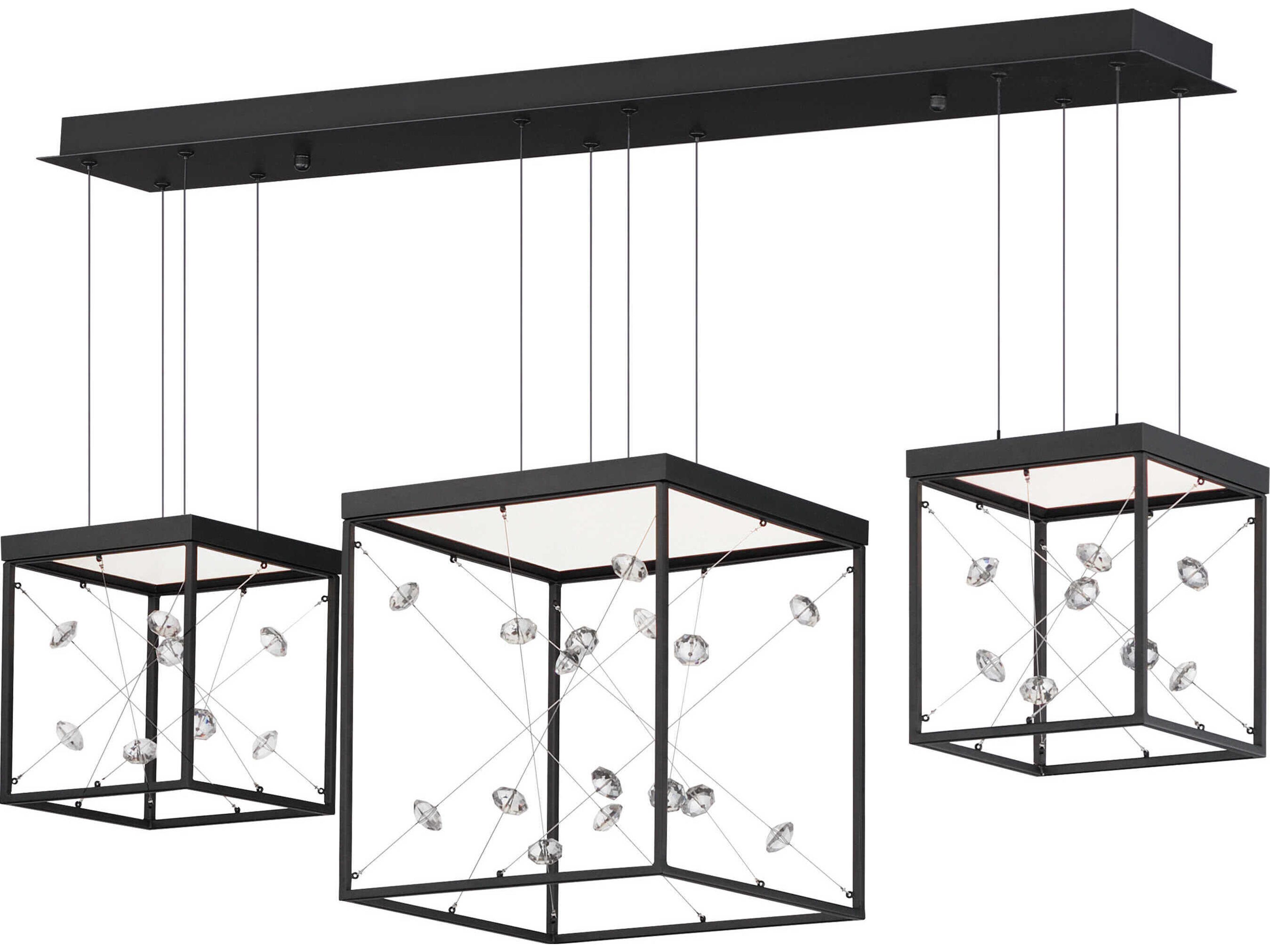 ET2 Entanglement 1-Light Black Geometric Island Pendant