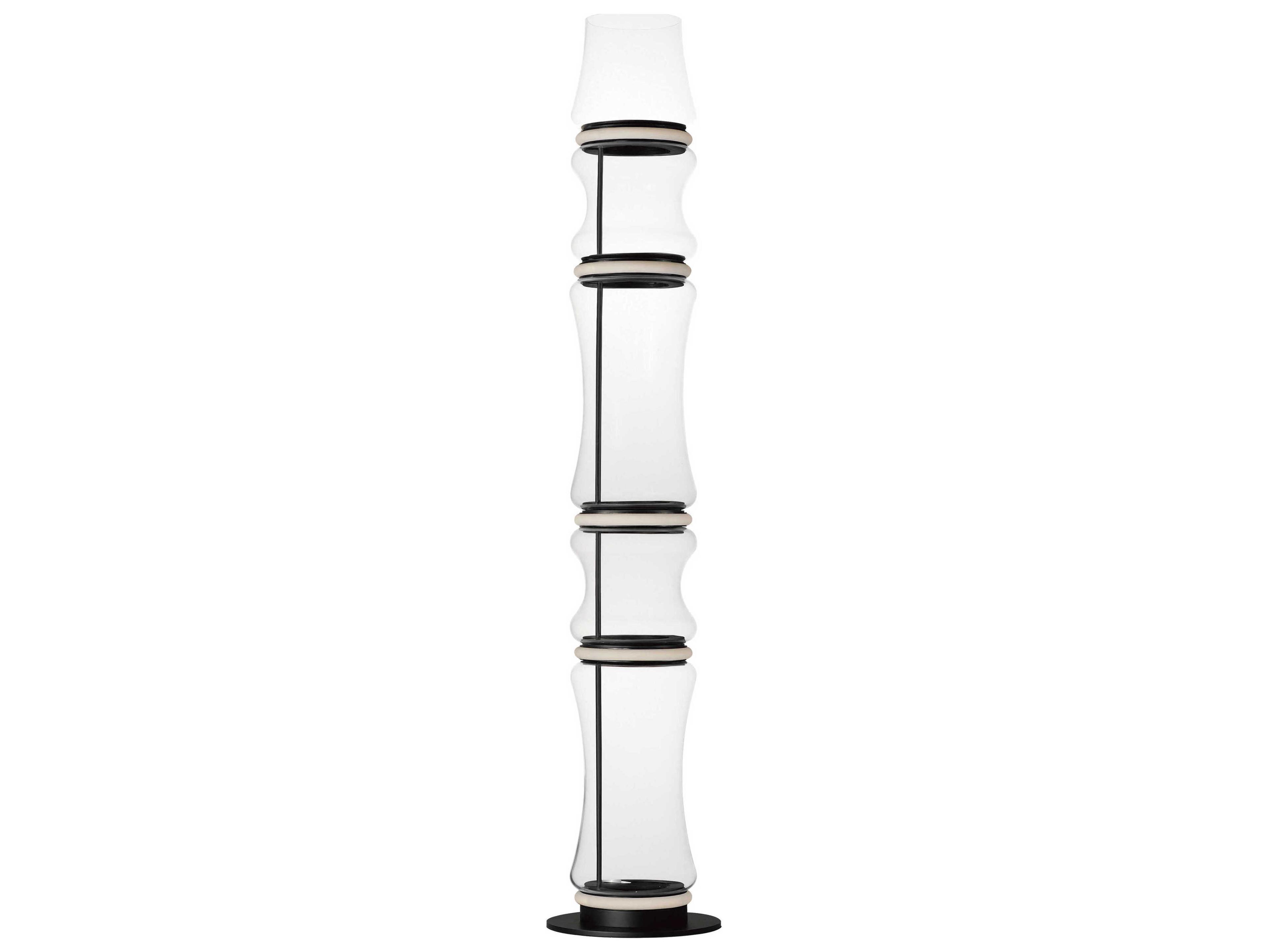 ET2 Syndicate Black Clear Glass Floor Lamp