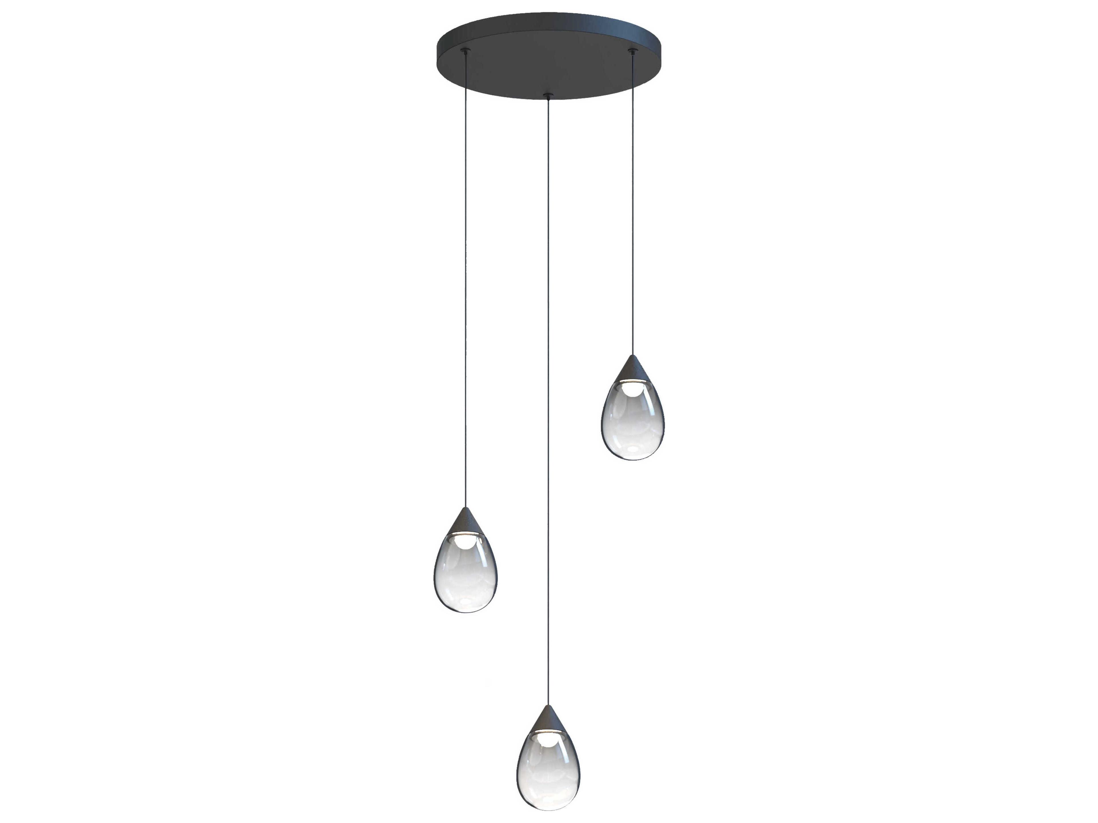 ET2 Dewdrop 3-Light Black Pendant