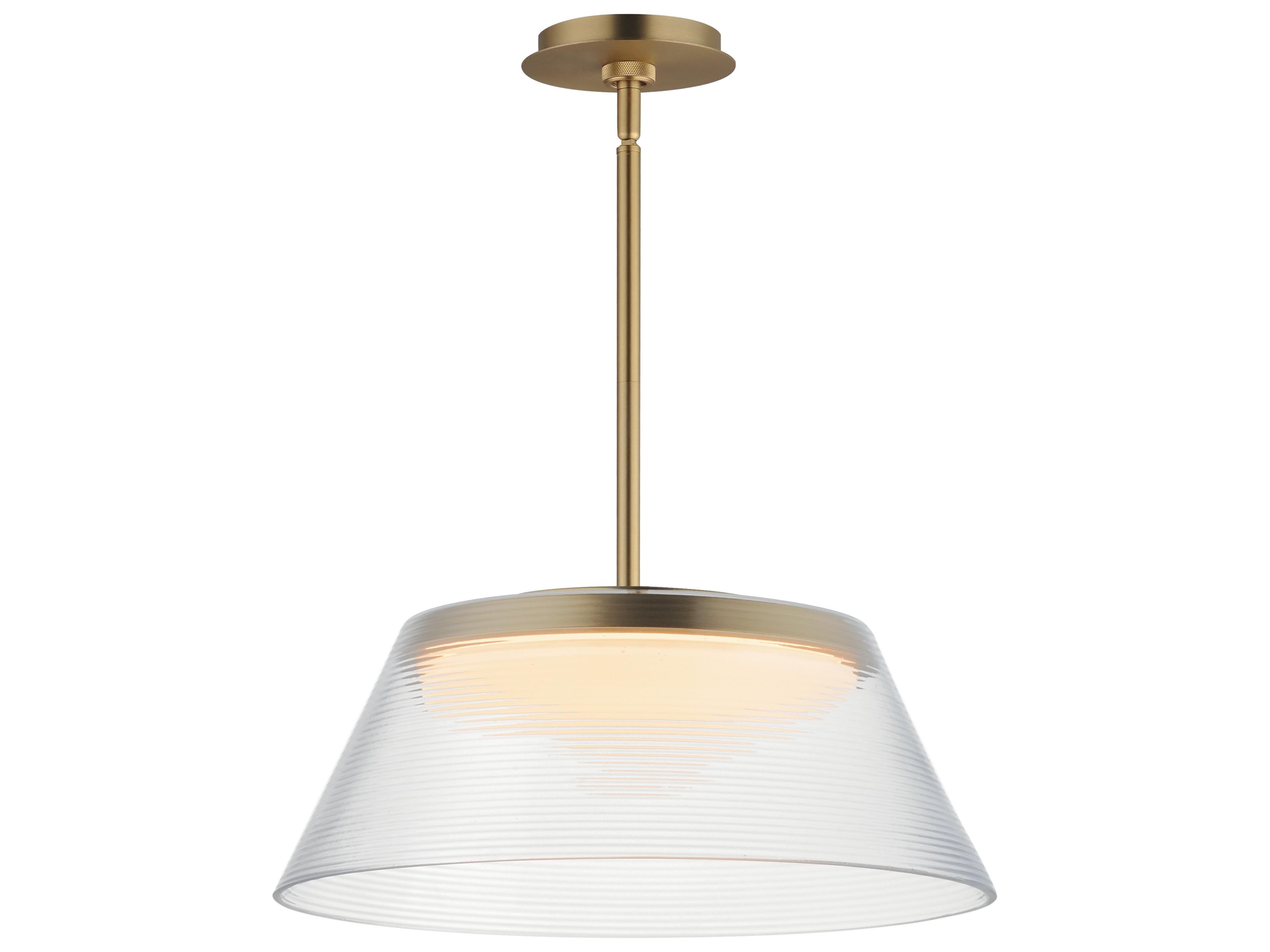 ET2 Jensen 1-Light Satin Brass Clear Pendant