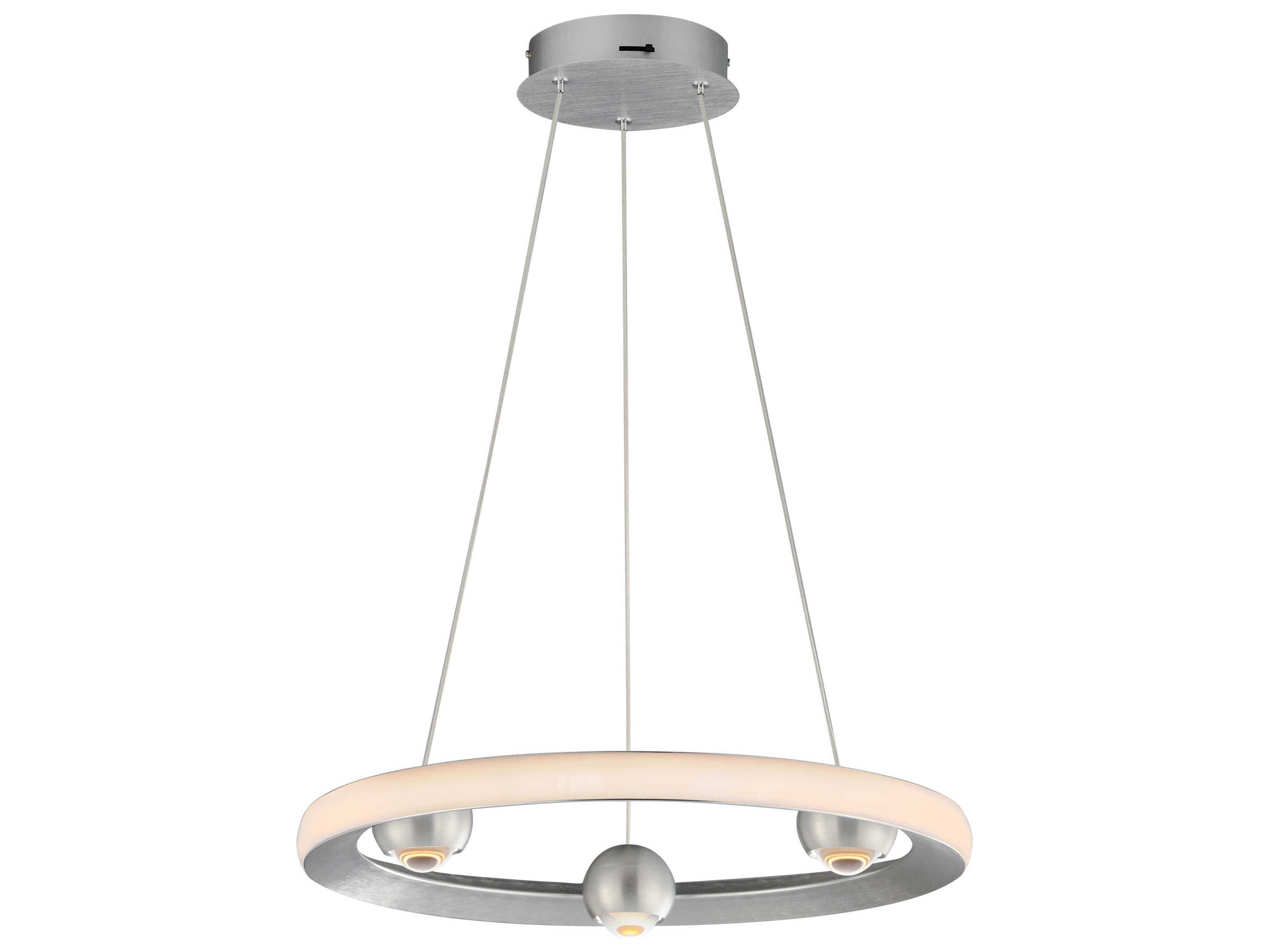 ET2 Nodes 1-Light Brushed Aluminum Silver LED Pendant