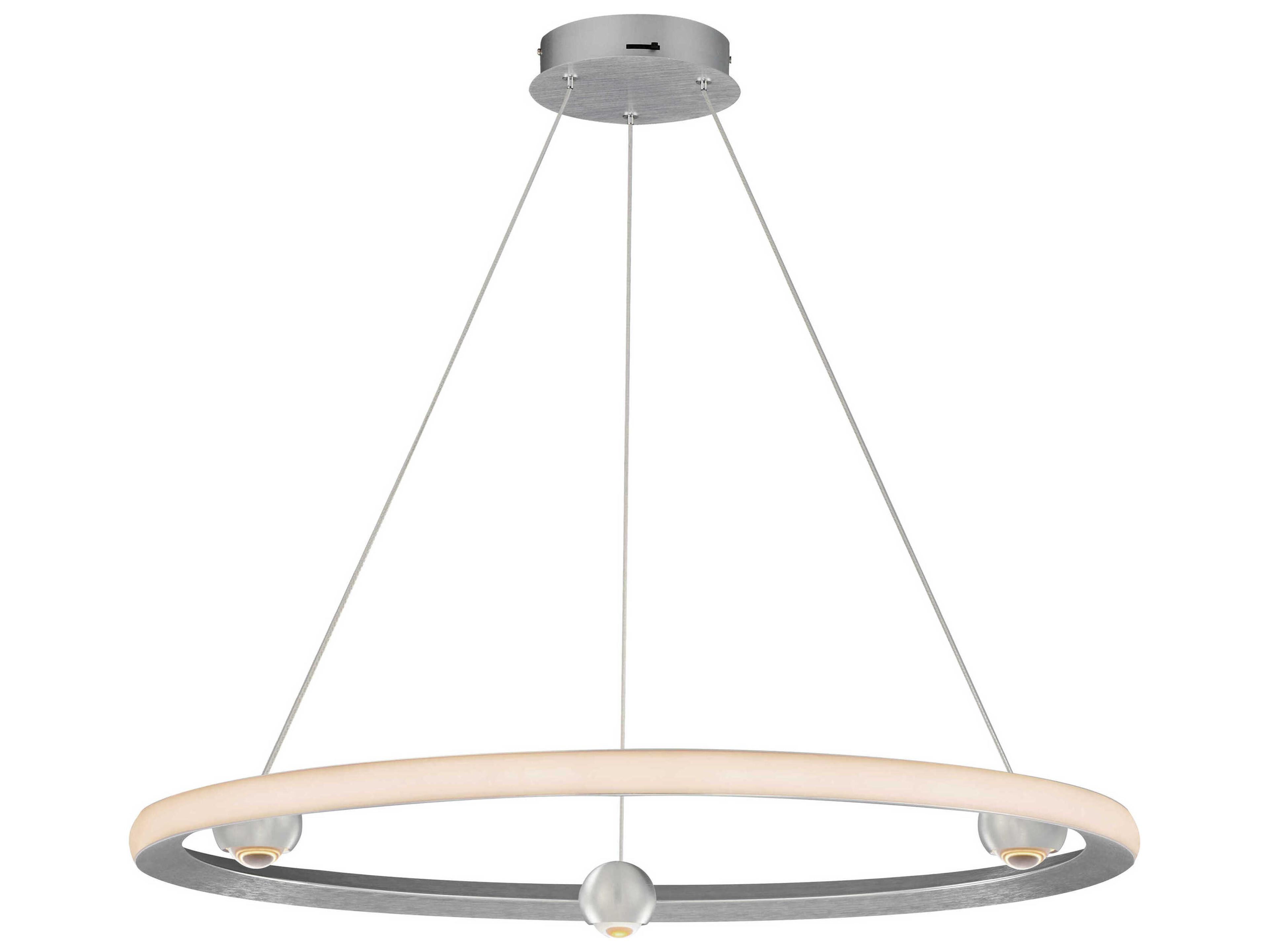 ET2 Nodes 1-Light Brushed Aluminum Silver LED Pendant