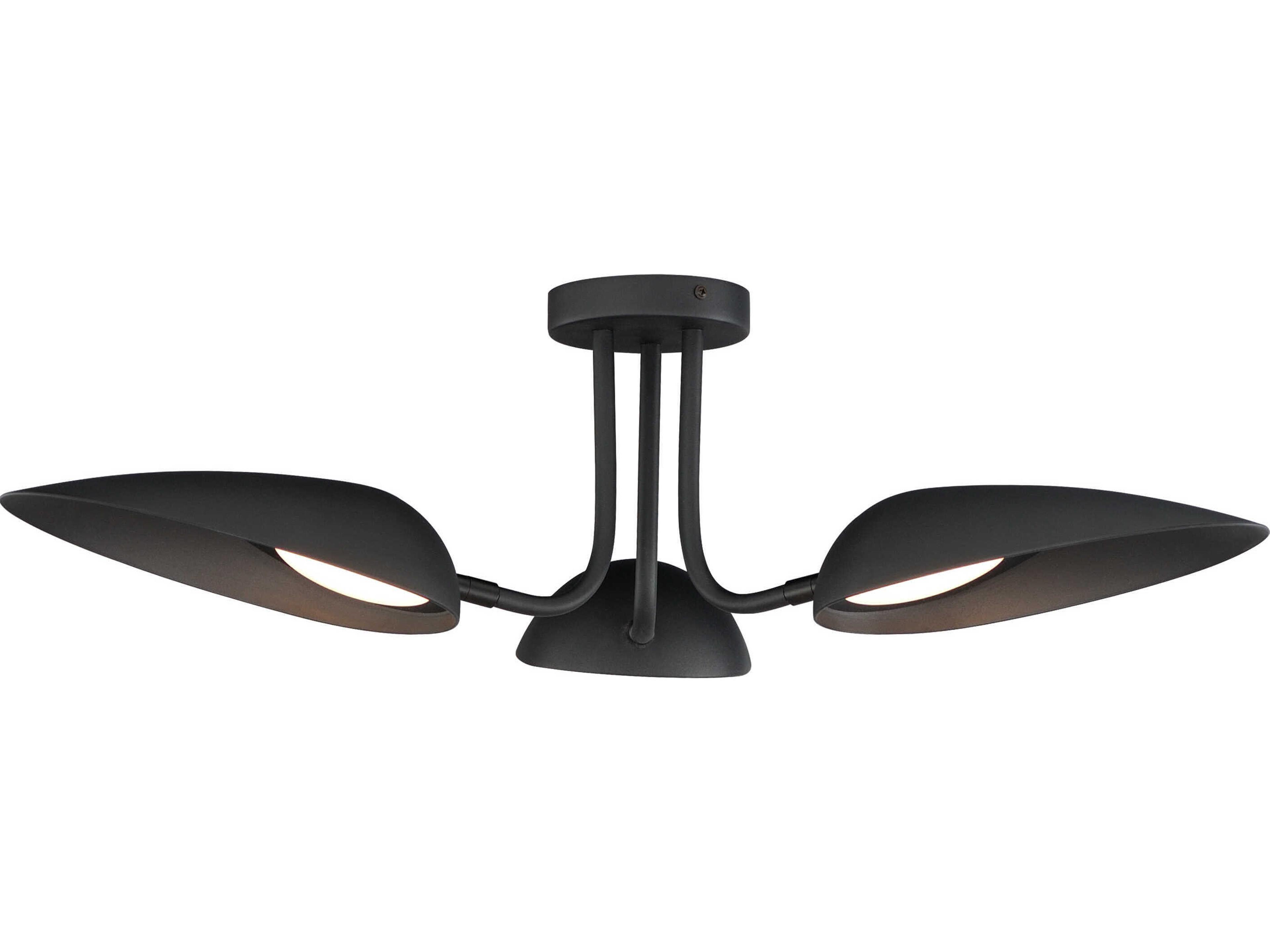 ET2 Marsh 3-Light Black Dome Semi Flush Mount