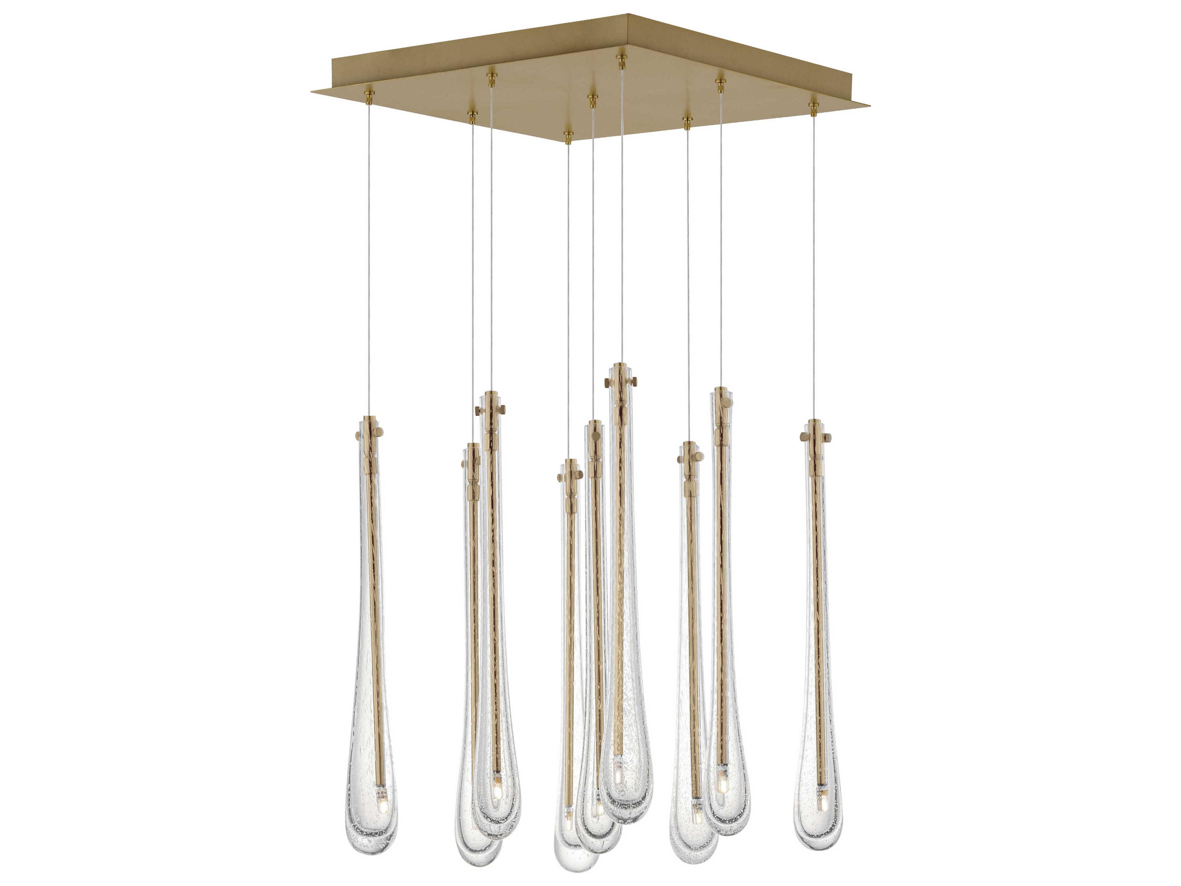 ET2 Stillo 9-Light Gold Crystal Glass Pendant