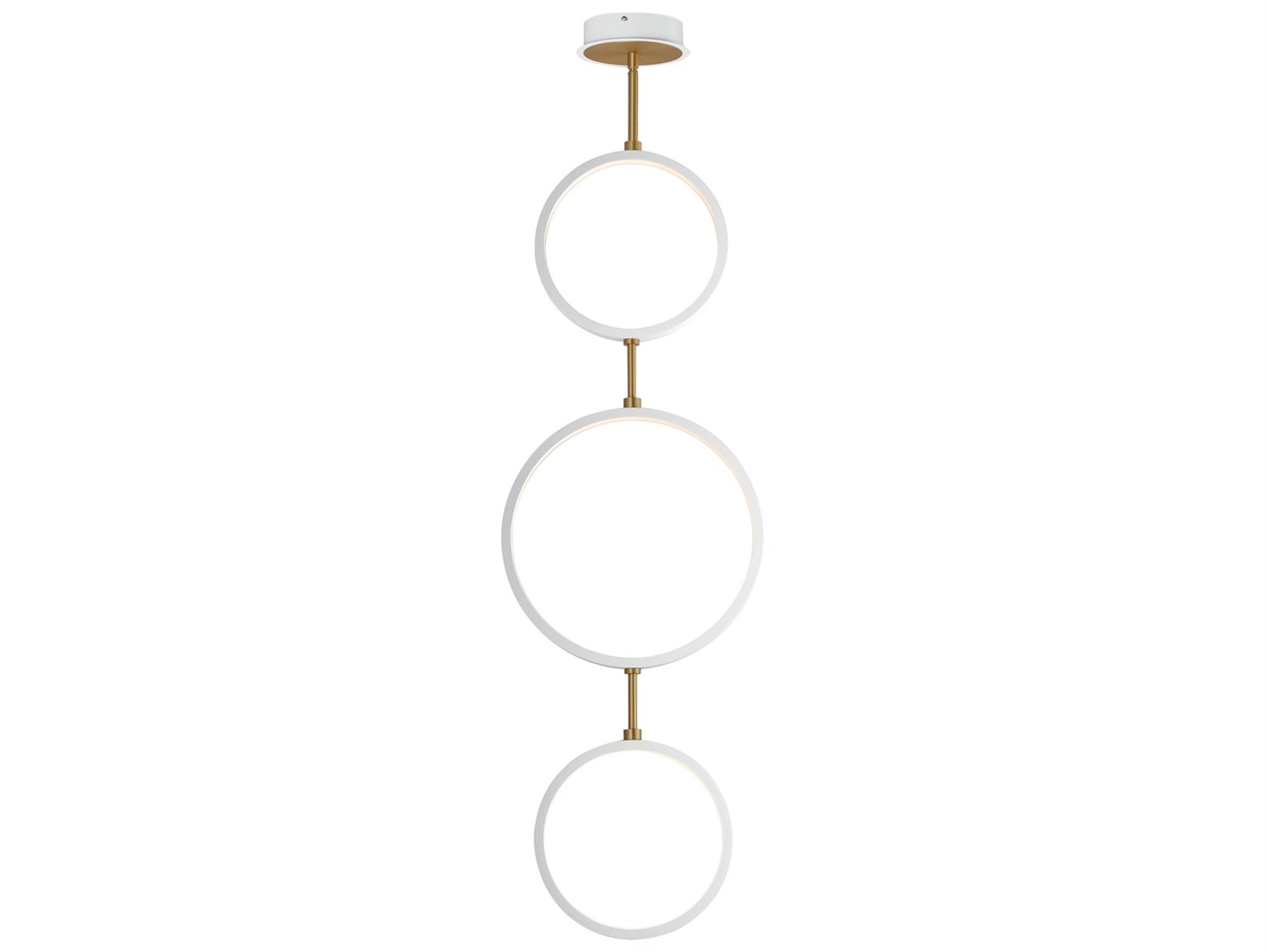 Hoopla 3-Light White Gold Round Pendant