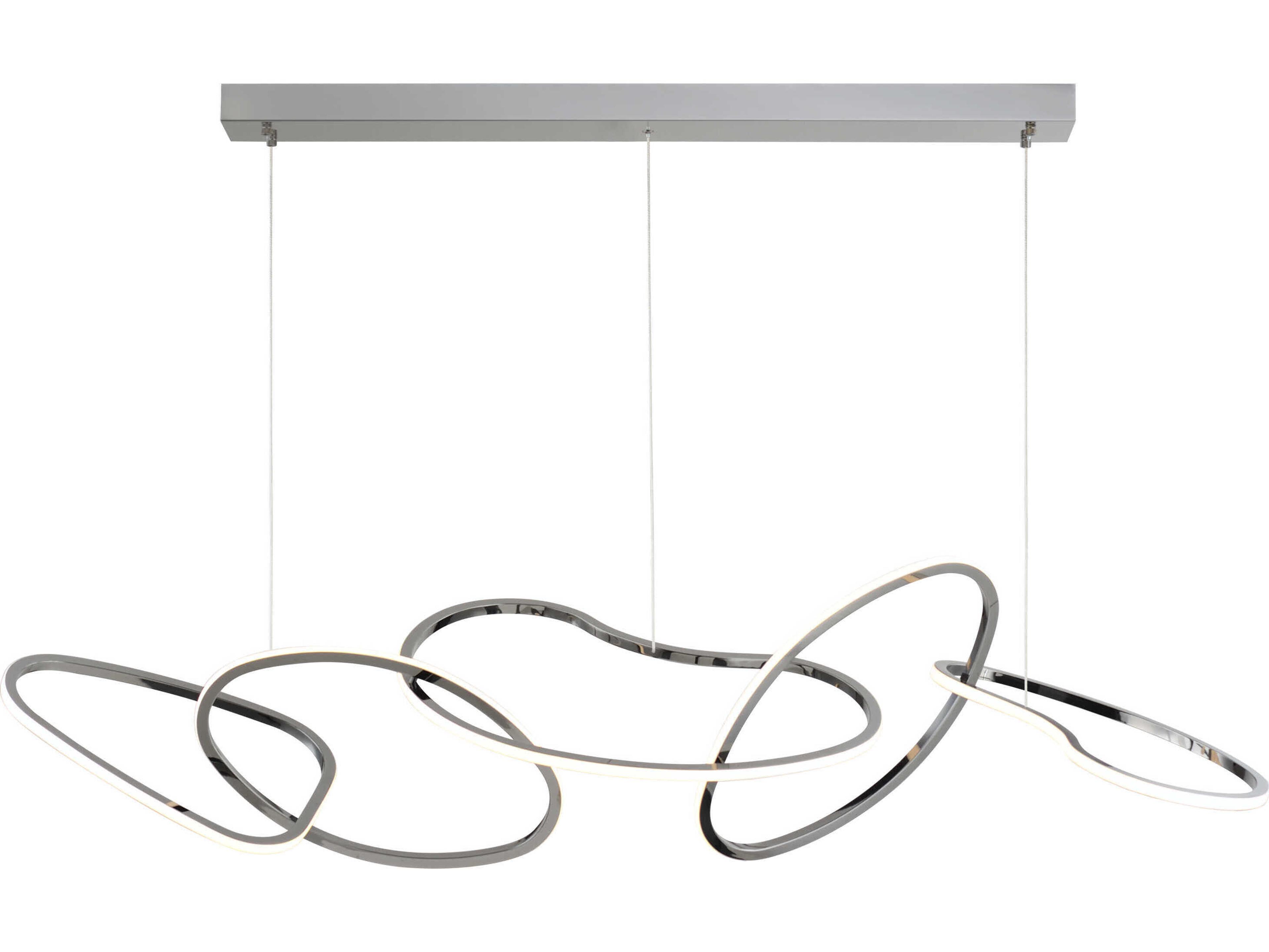 ET2 Unity 1-Light Black Chrome LED Linear Island Pendant