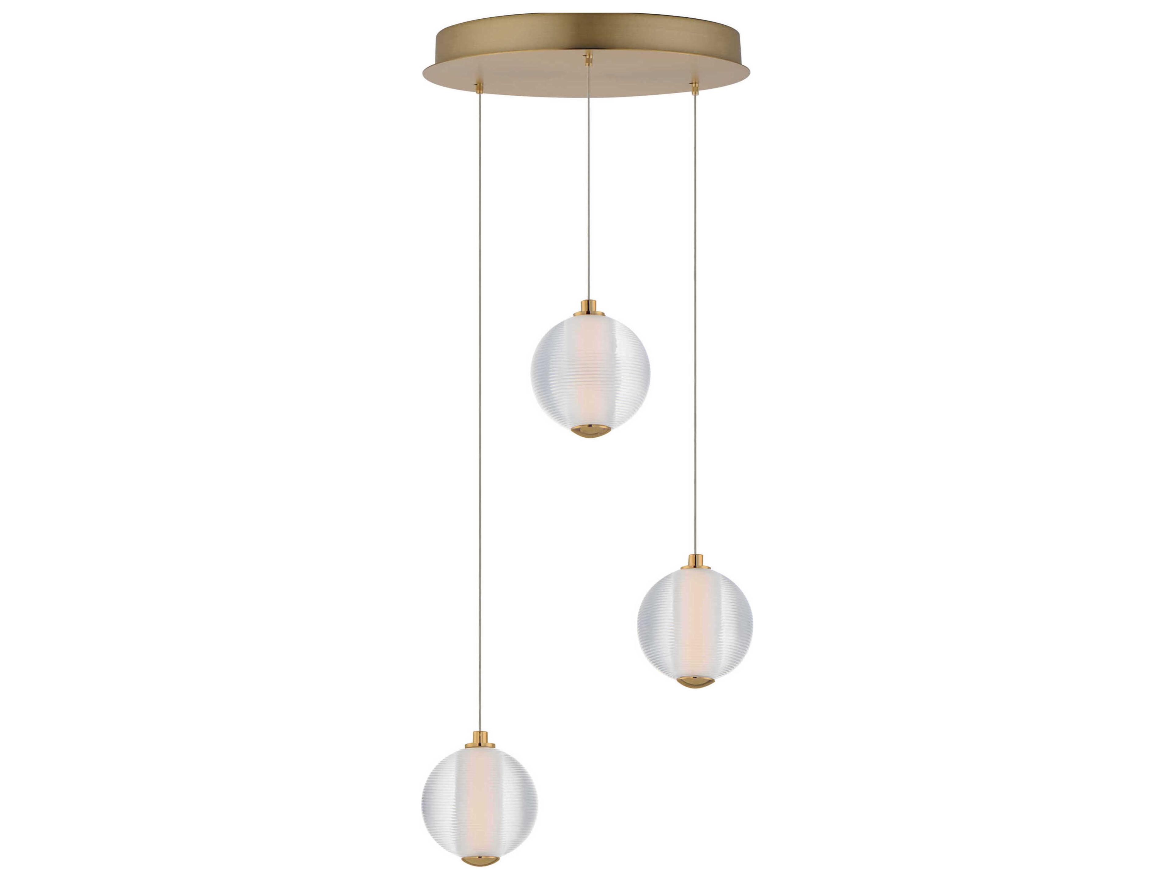 ET2 Rhythm 3-Light Gold Globe Mini Pendant