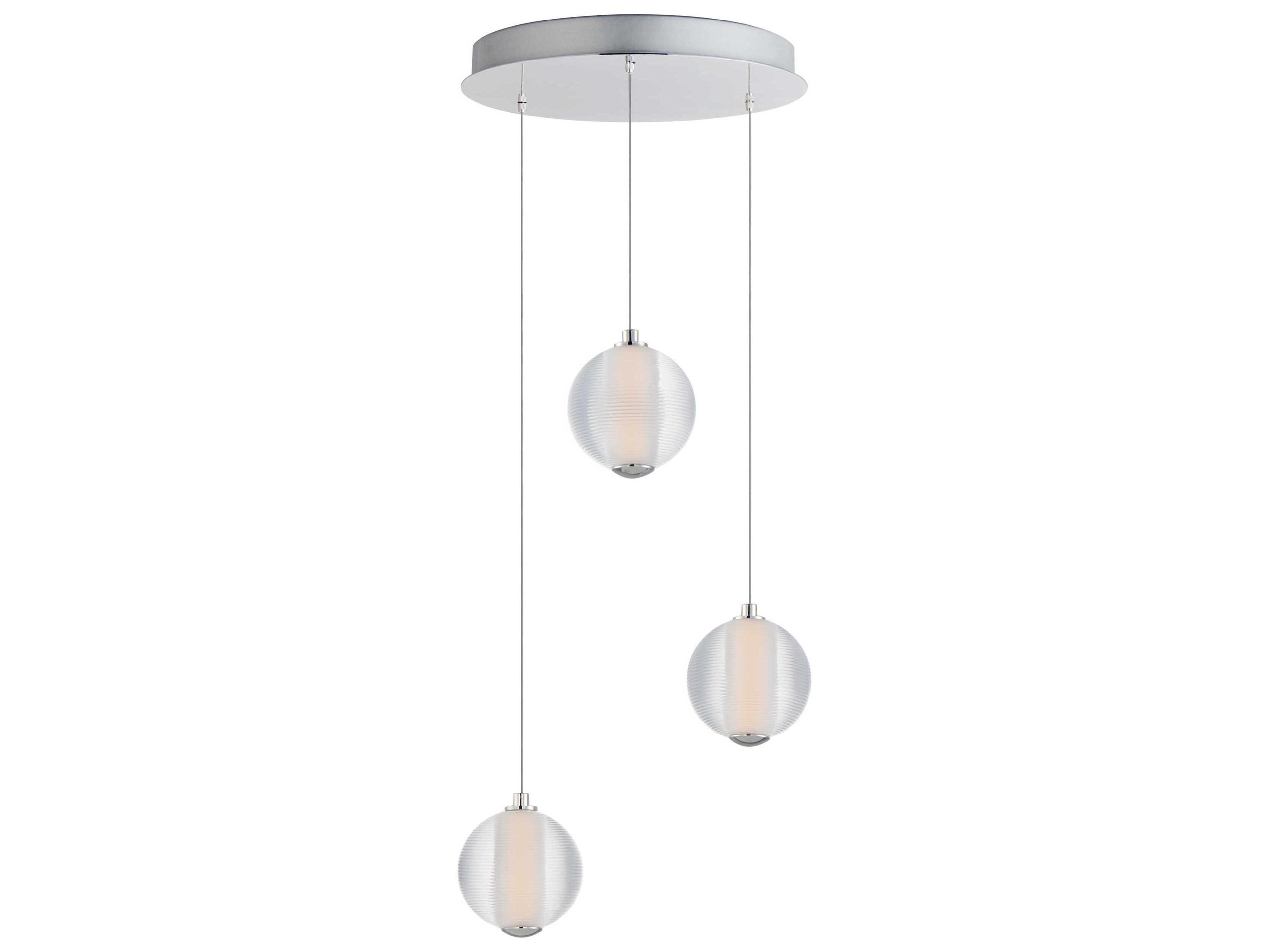 ET2 Rhythm 3-Light Polished Chrome Globe Mini Pendant