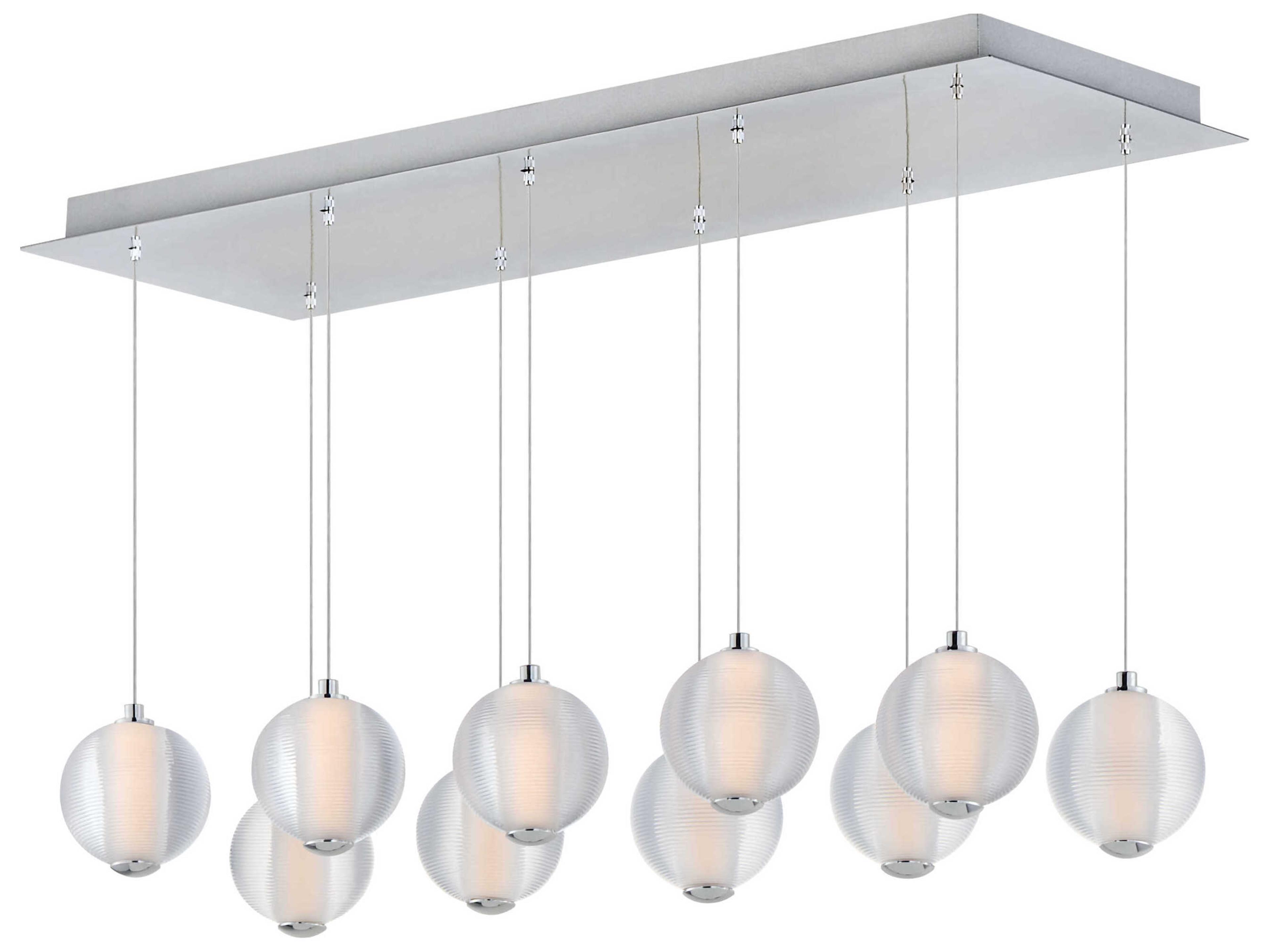 ET2 Rhythm 10-Light Polished Chrome Globe Island Pendant