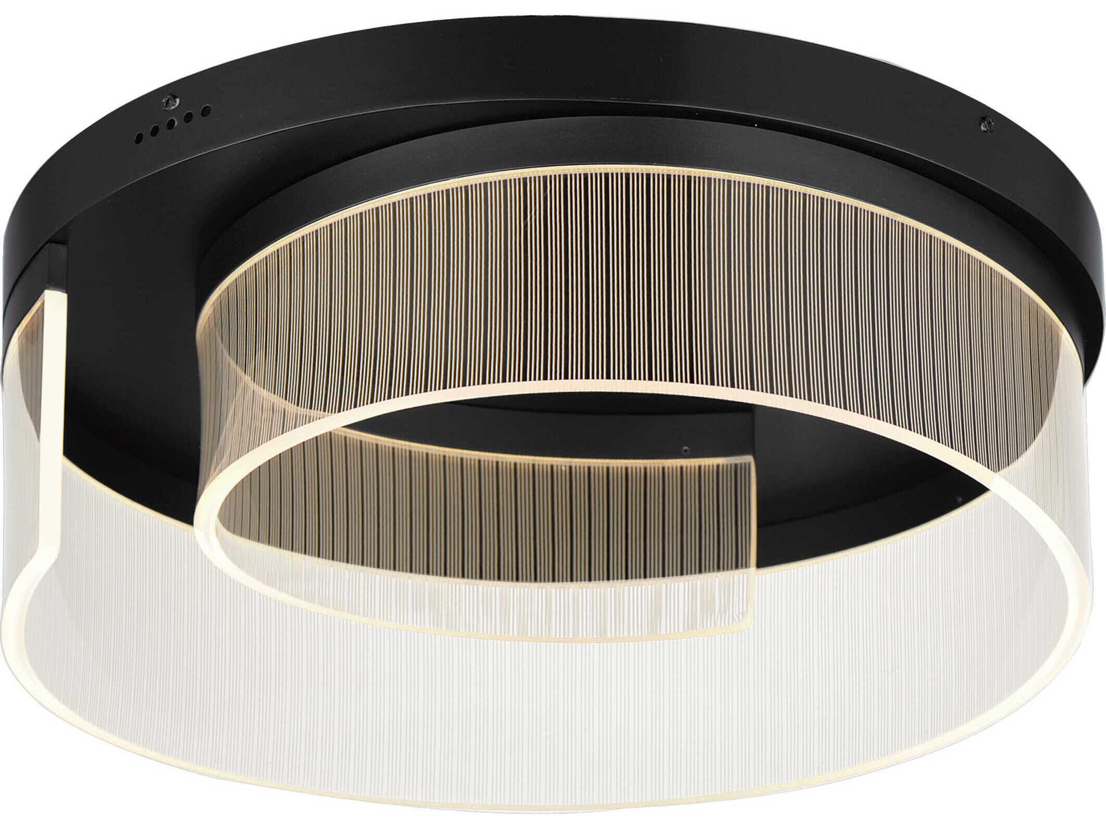 ET2 Sonata 1-Light Black Round Semi Flush Mount