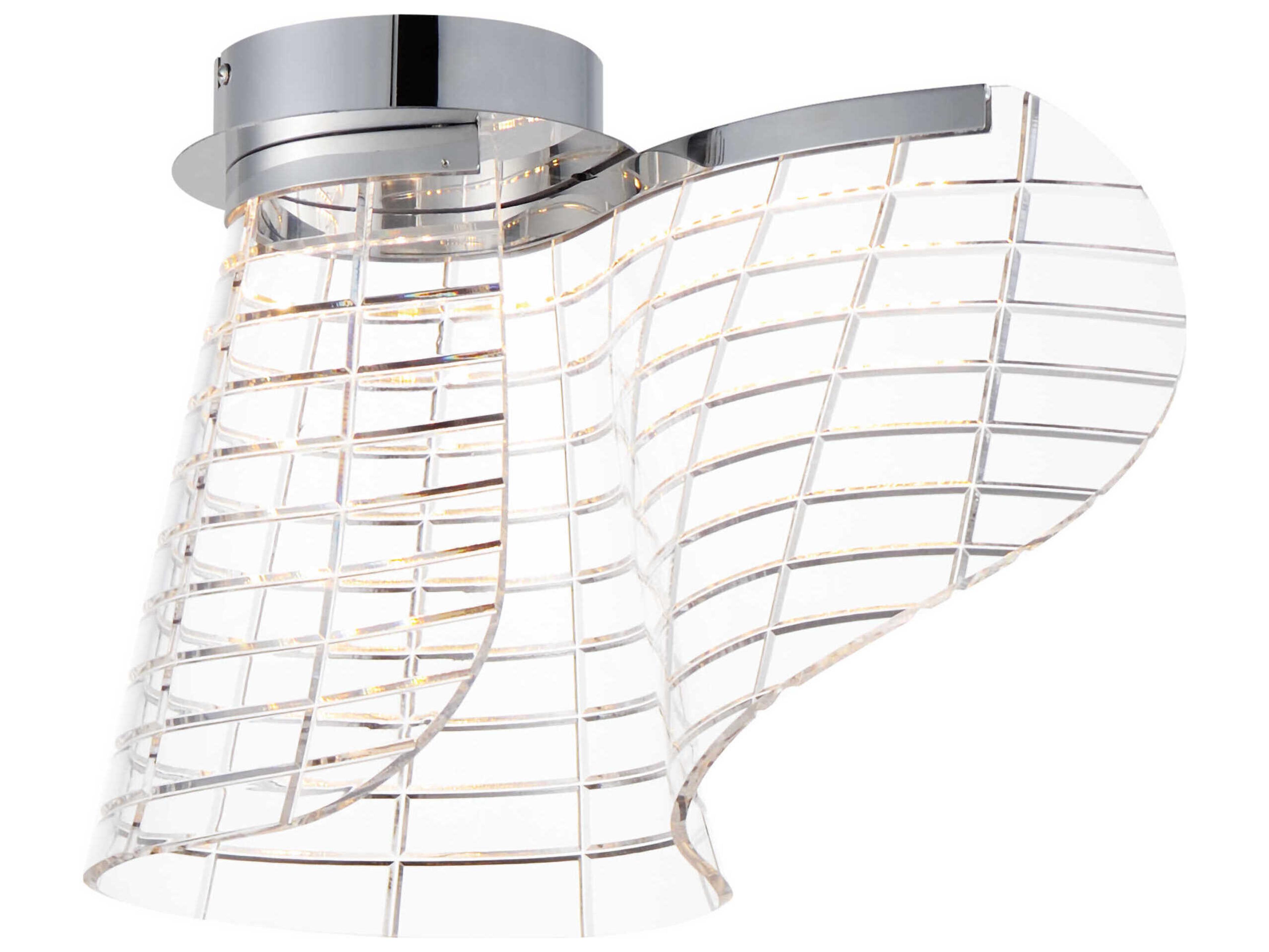 ET2 Tartan 1-Light Polished Chrome Flush Mount