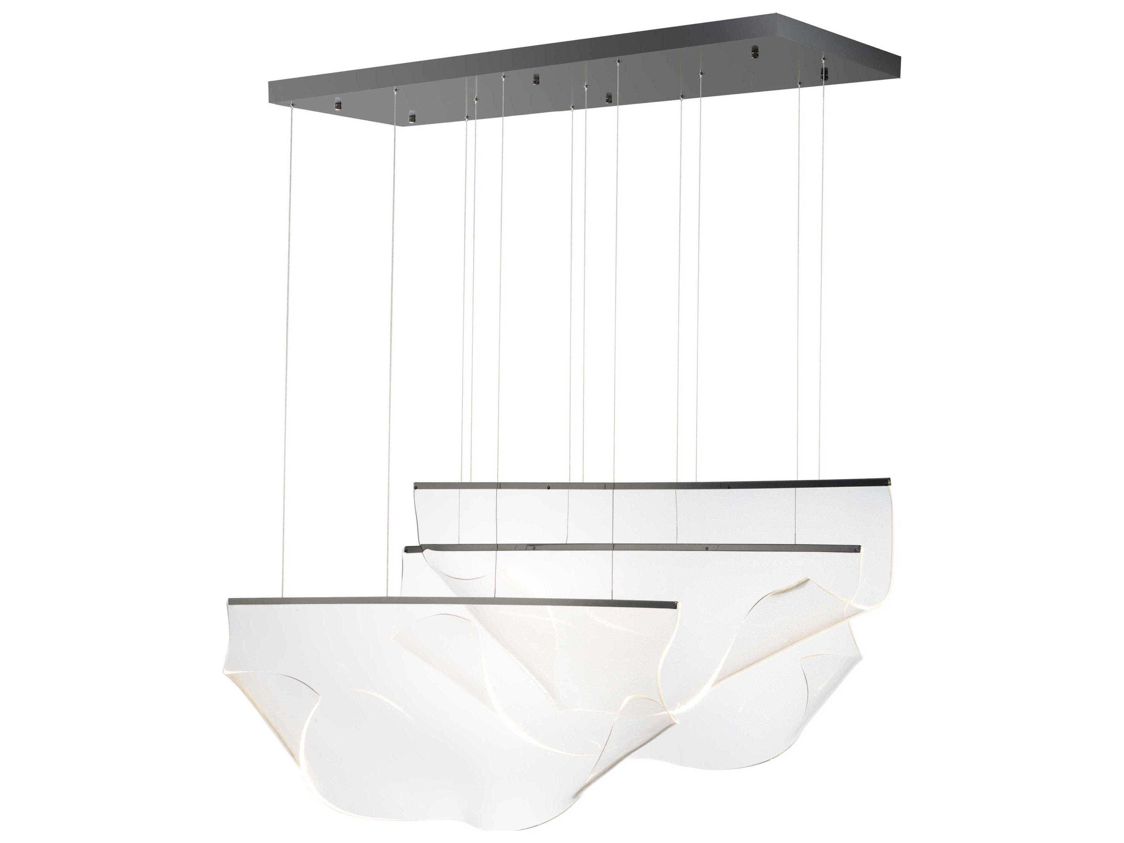 ET2 Rinkle 3-Light Brushed Gunmetal LED Linear Island Pendant