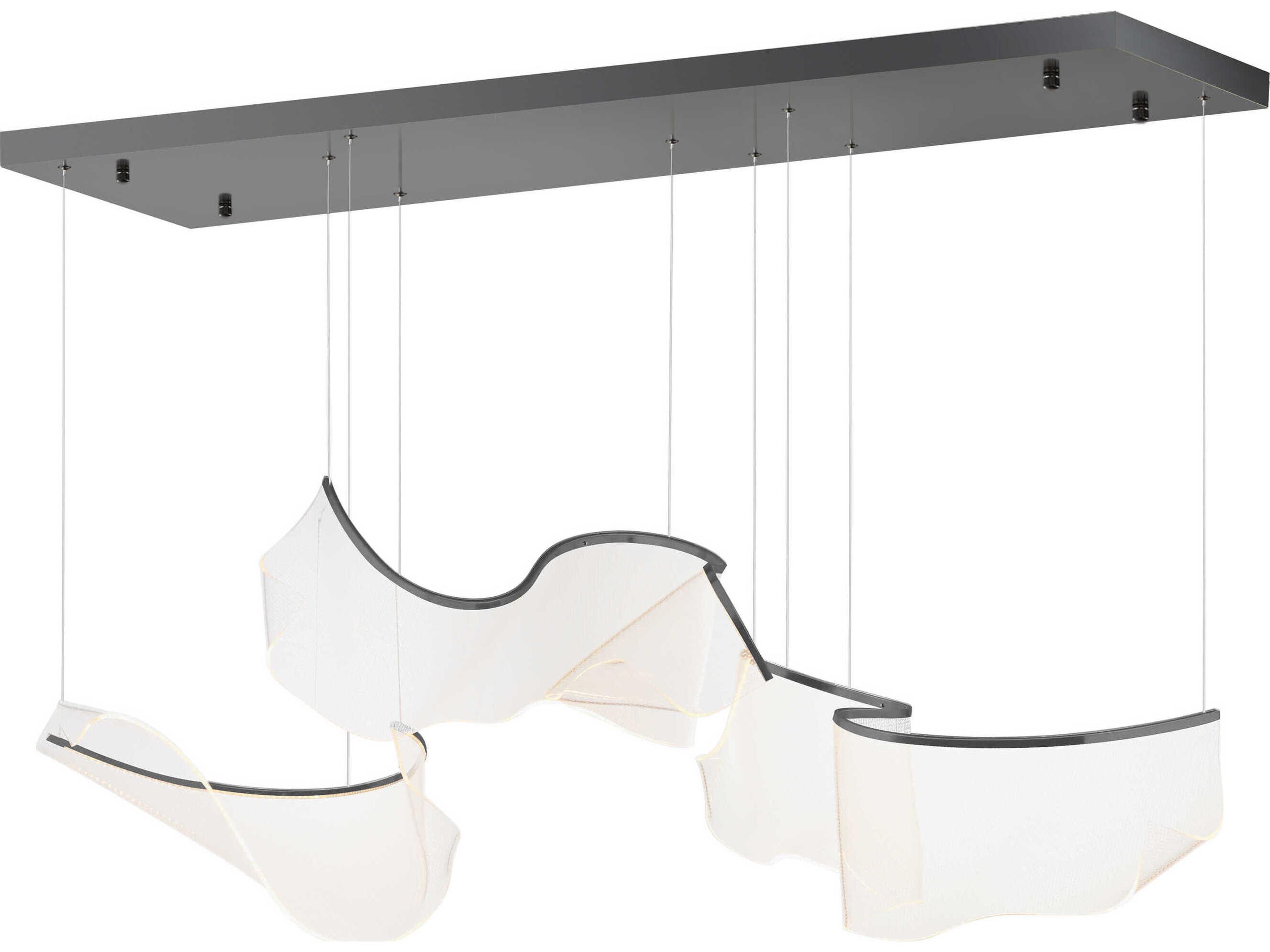 ET2 Rinkle 3-Light Brushed Gunmetal Linear Island Pendant