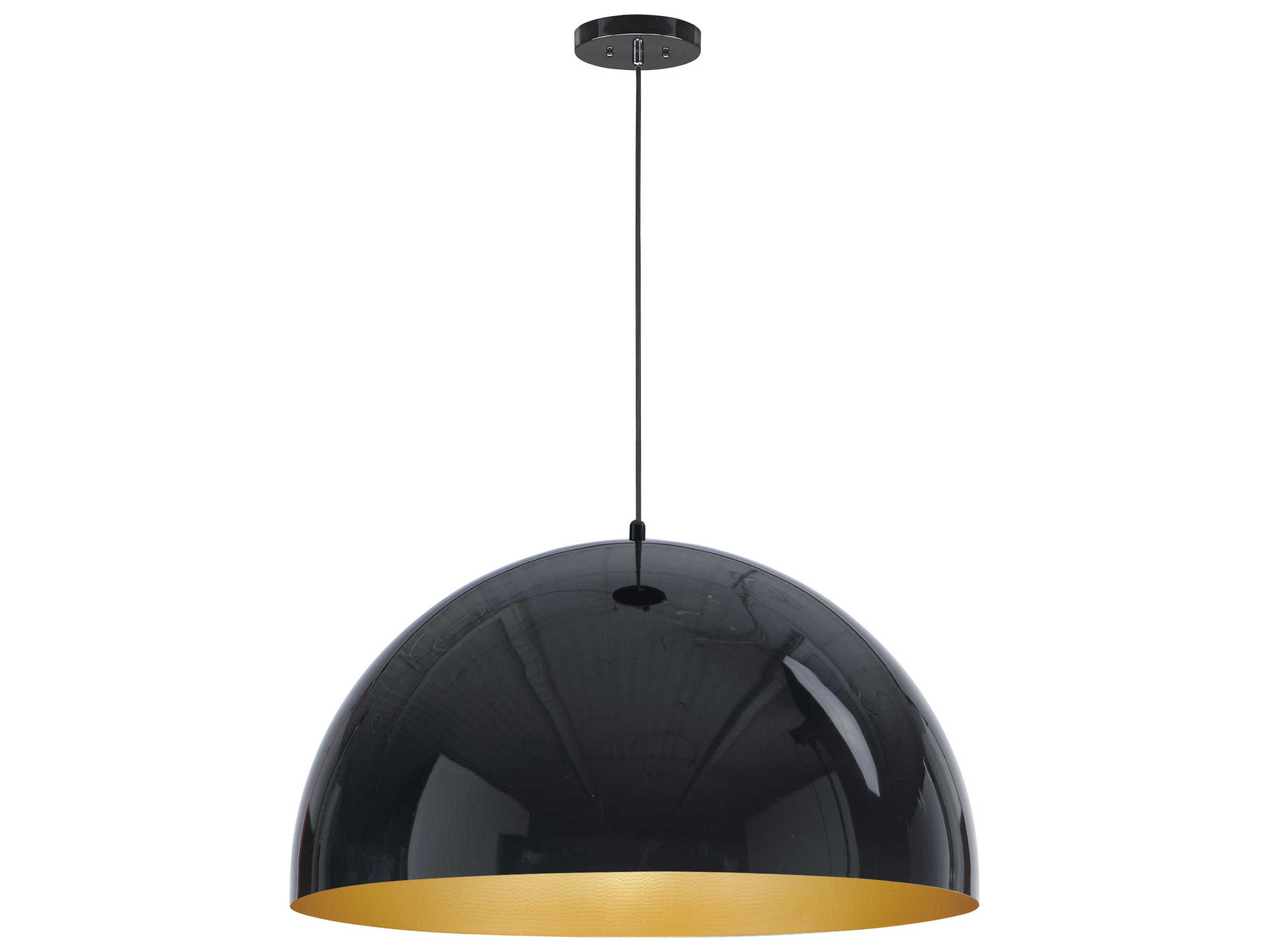 ET2 Hemisphere 1-Light Gloss Black Gold Dome Pendant