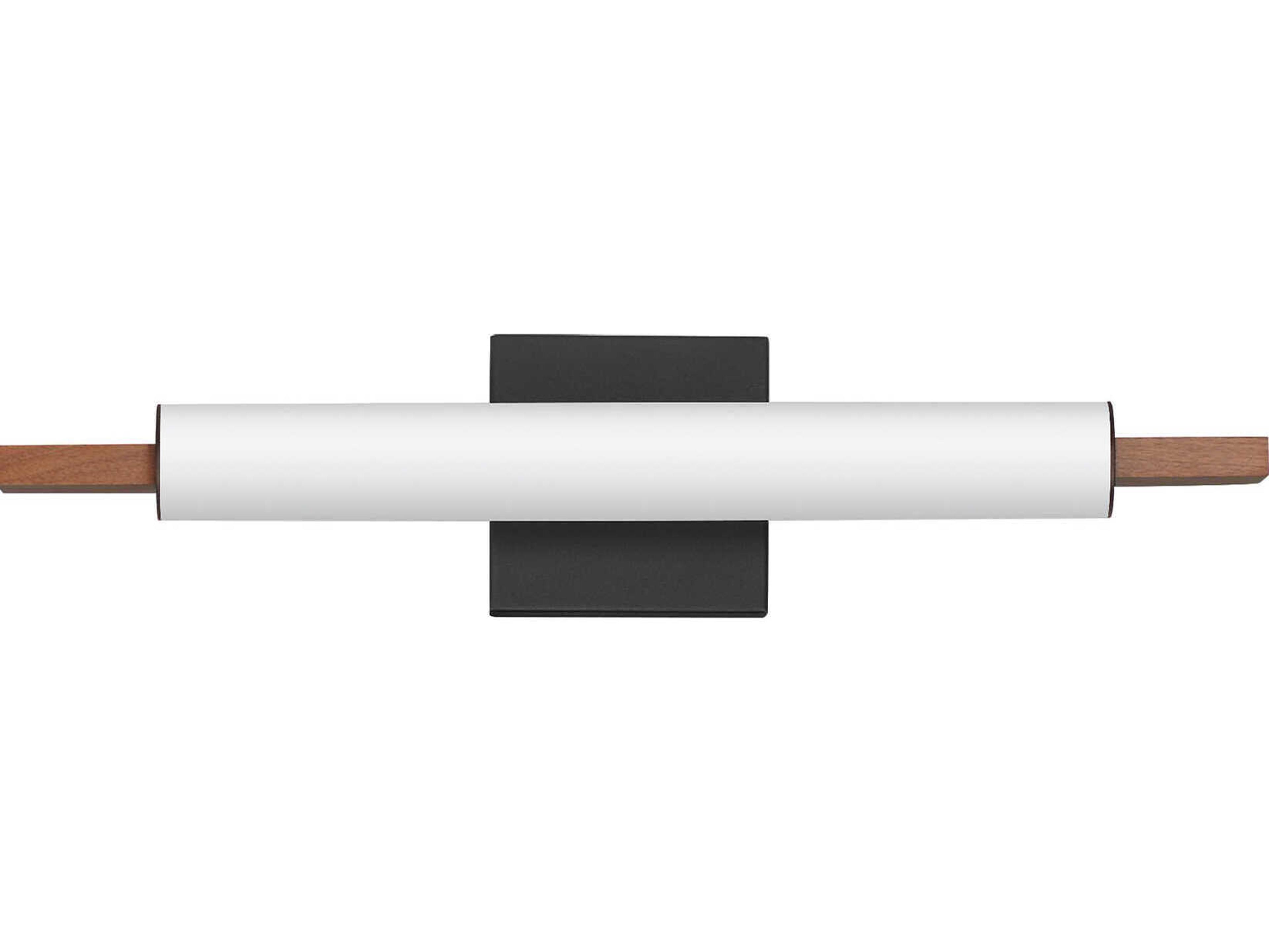 Joist 1-Light Walnut Black Vanity Light