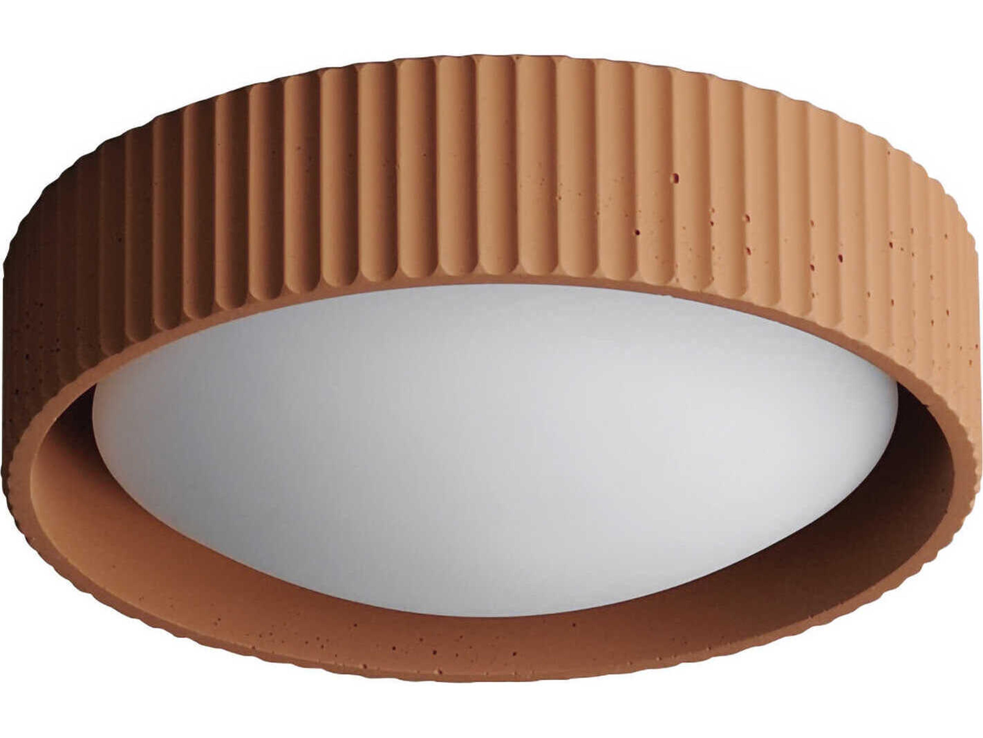 Souffle 1-Light Terra Cotta Orange LED Round Flush Mount
